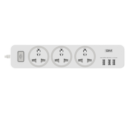 Gm Cuba Extension 3way with 3 usb