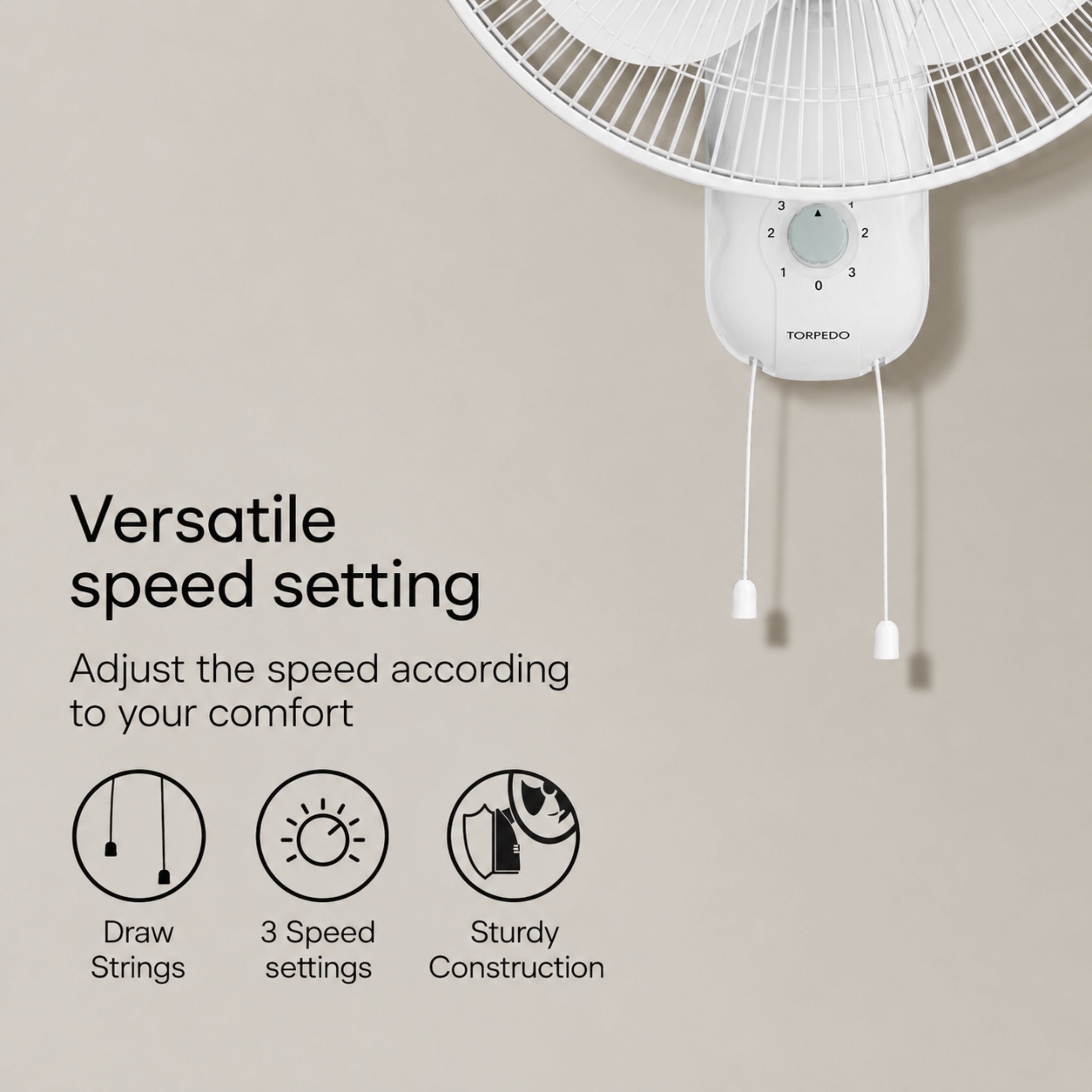 Crompton High speed Torpedo 400mm Wall Fan | 2100 RPM | 2 Year Warranty