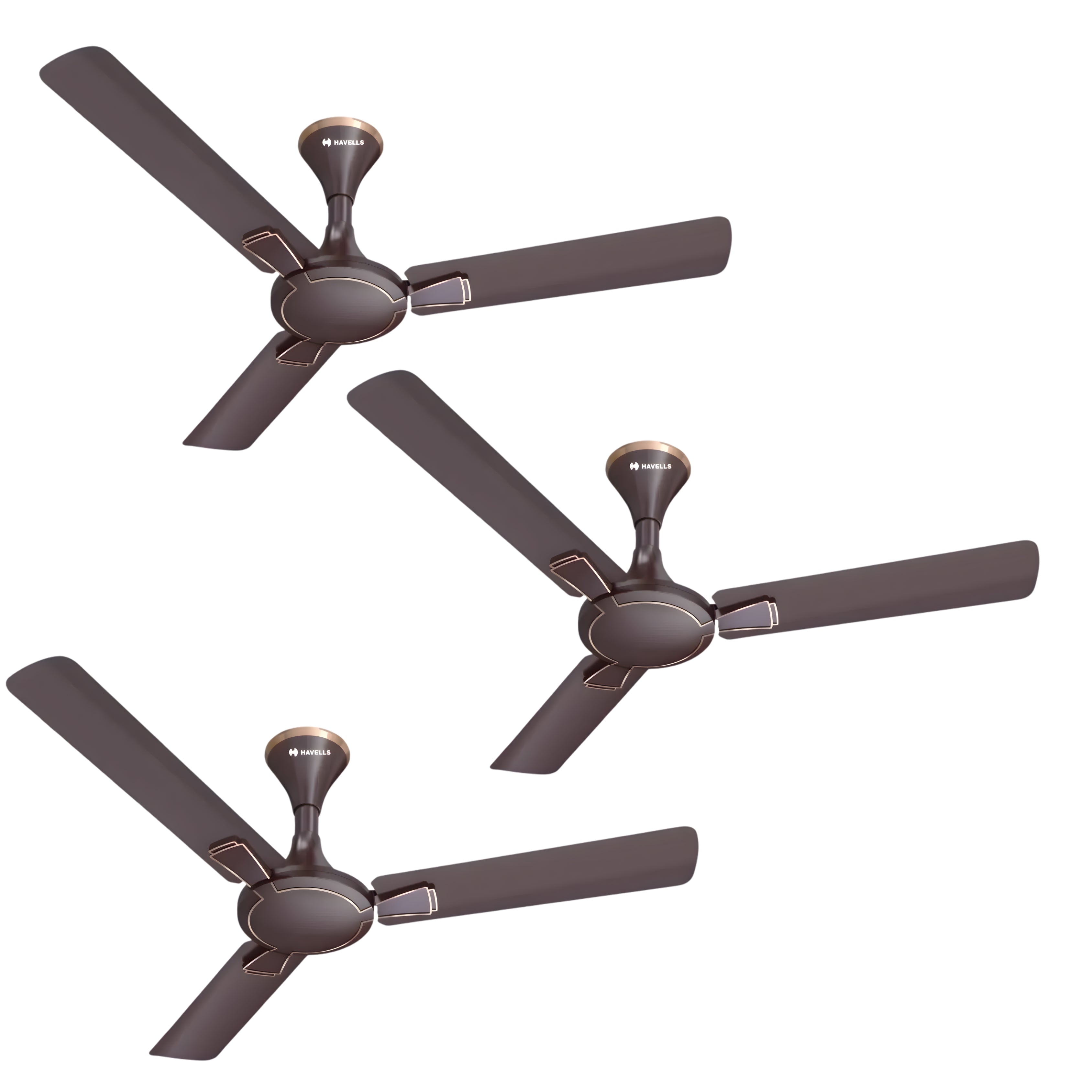 Havells Milor 1200mm Ceiling Fan (Pack of 3) Dusk Brown | 100% Copper Motor | 2 Year Warranty (Copy)