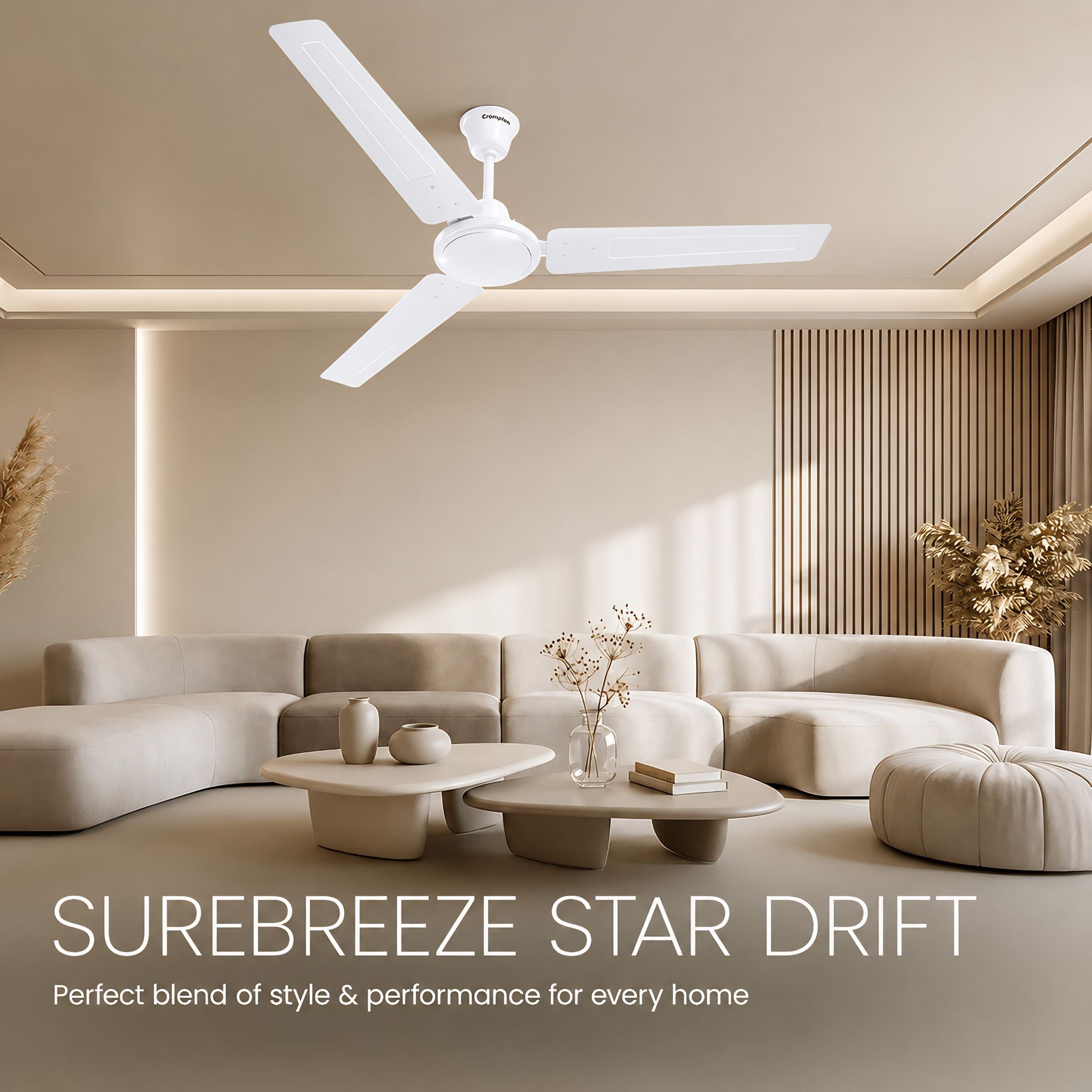 Crompton Surebreeze Starbriz  Ceiling Fan 1200mm Opal White | High Air Delivery | 2 Year Warranty