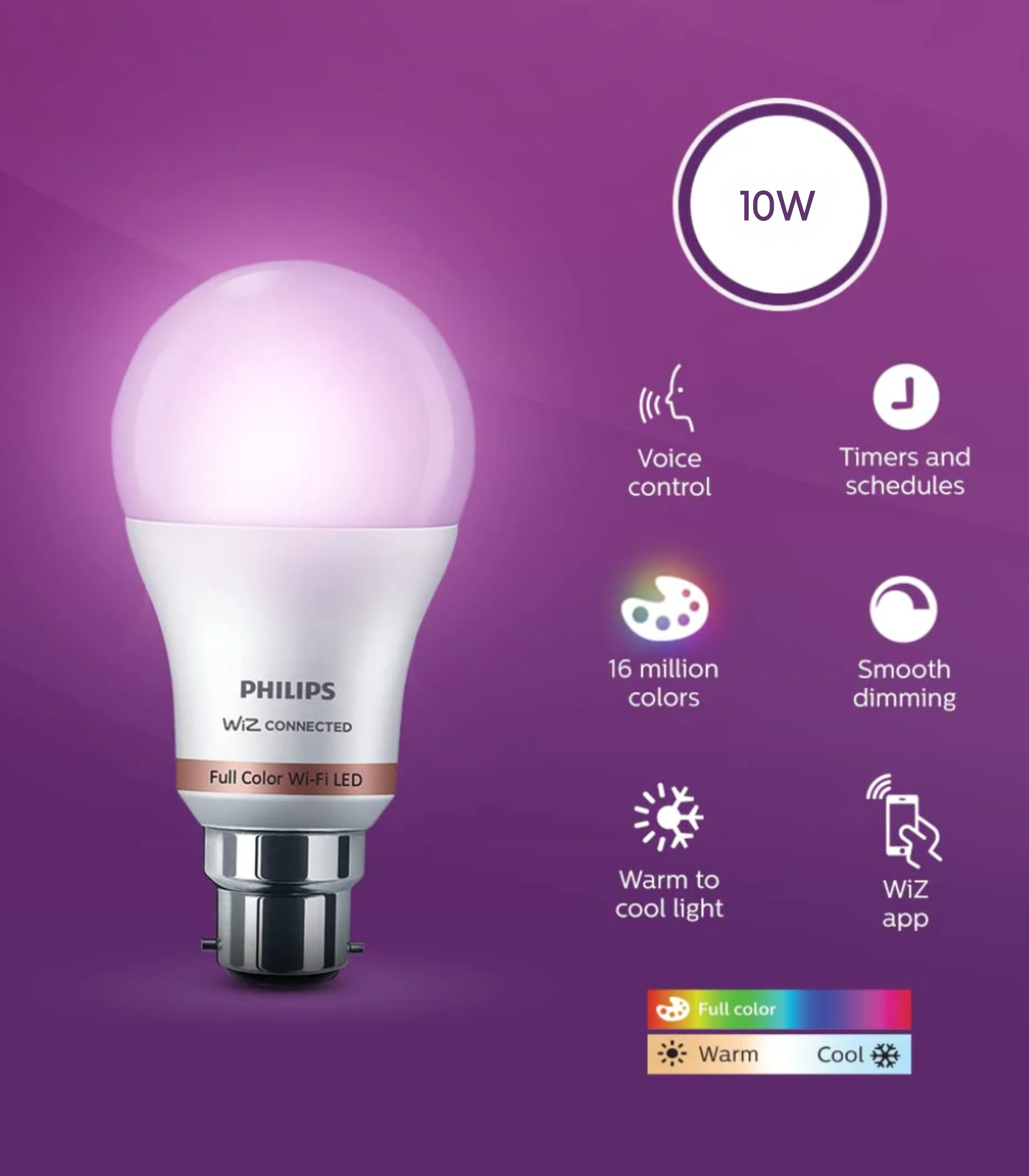 Philips Smart Wi-Fi LED Bulb 10W