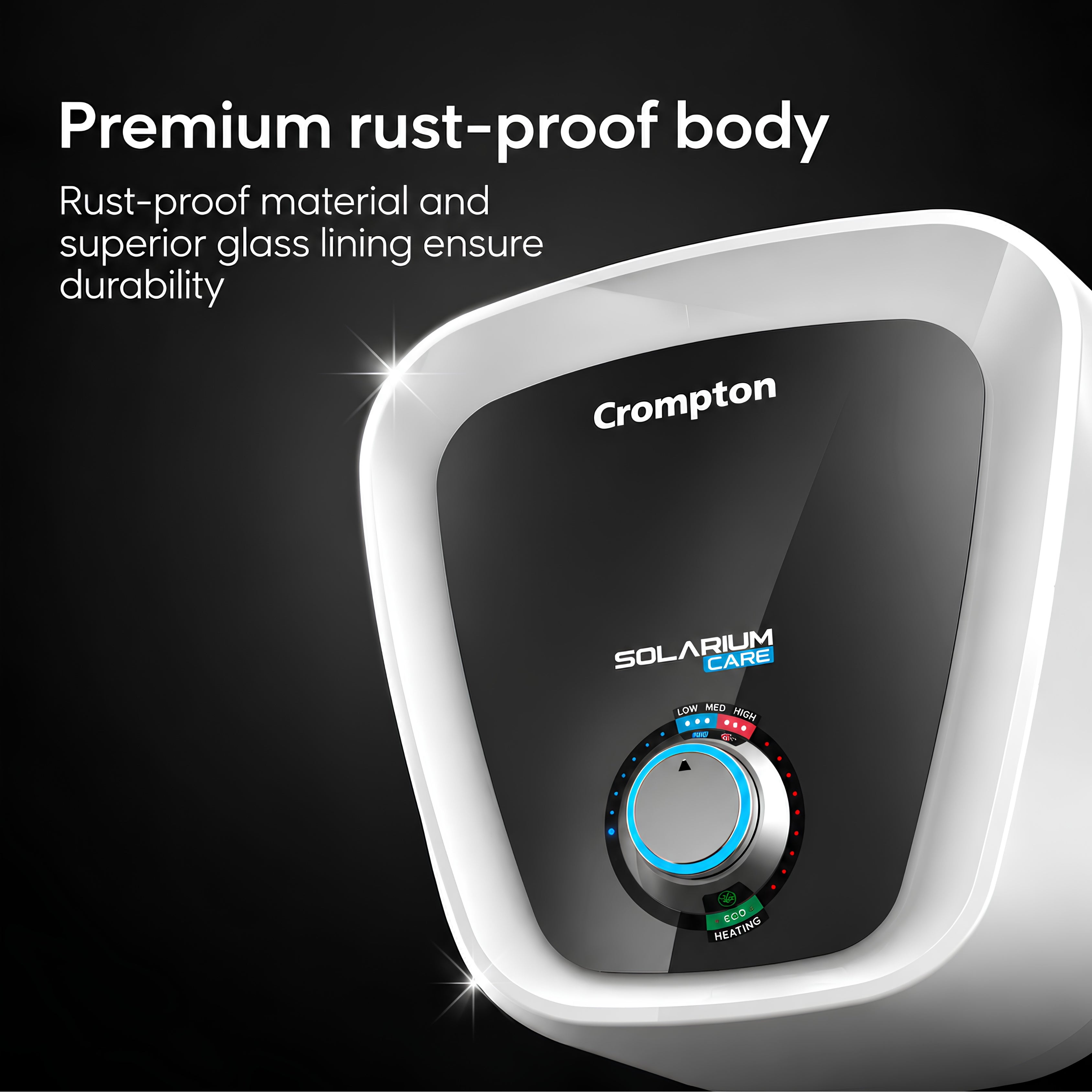 Crompton Solarium Care 25L 5-Star Storage Water Heater | 2000W | 8 Bar Pressure | Glassline Coated Tank | 3-Level Safety | 7-Year Tank Warranty | Free Pipe & Installation