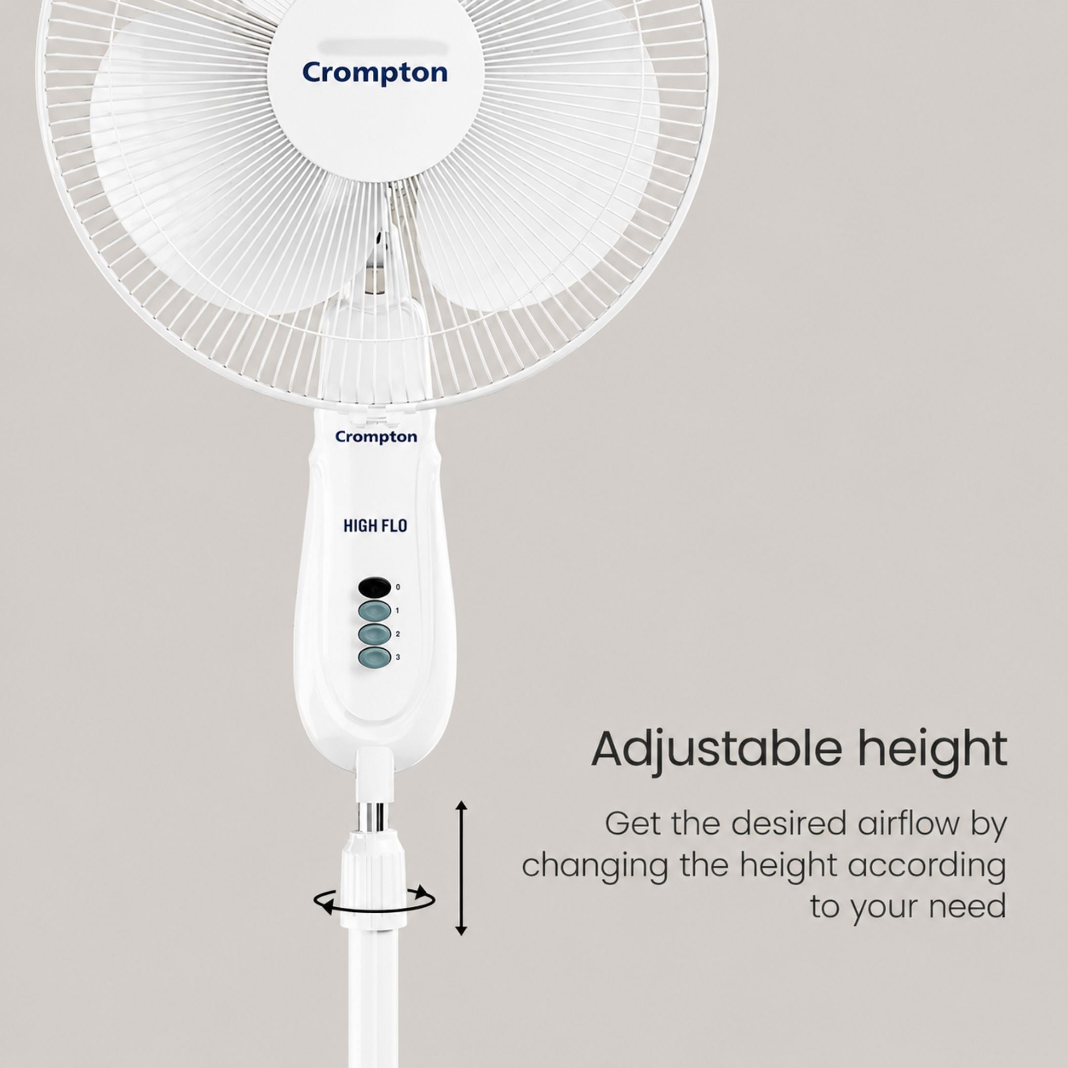 Crompton Hiflo 16" Pedestal Fan | High Air Delivery