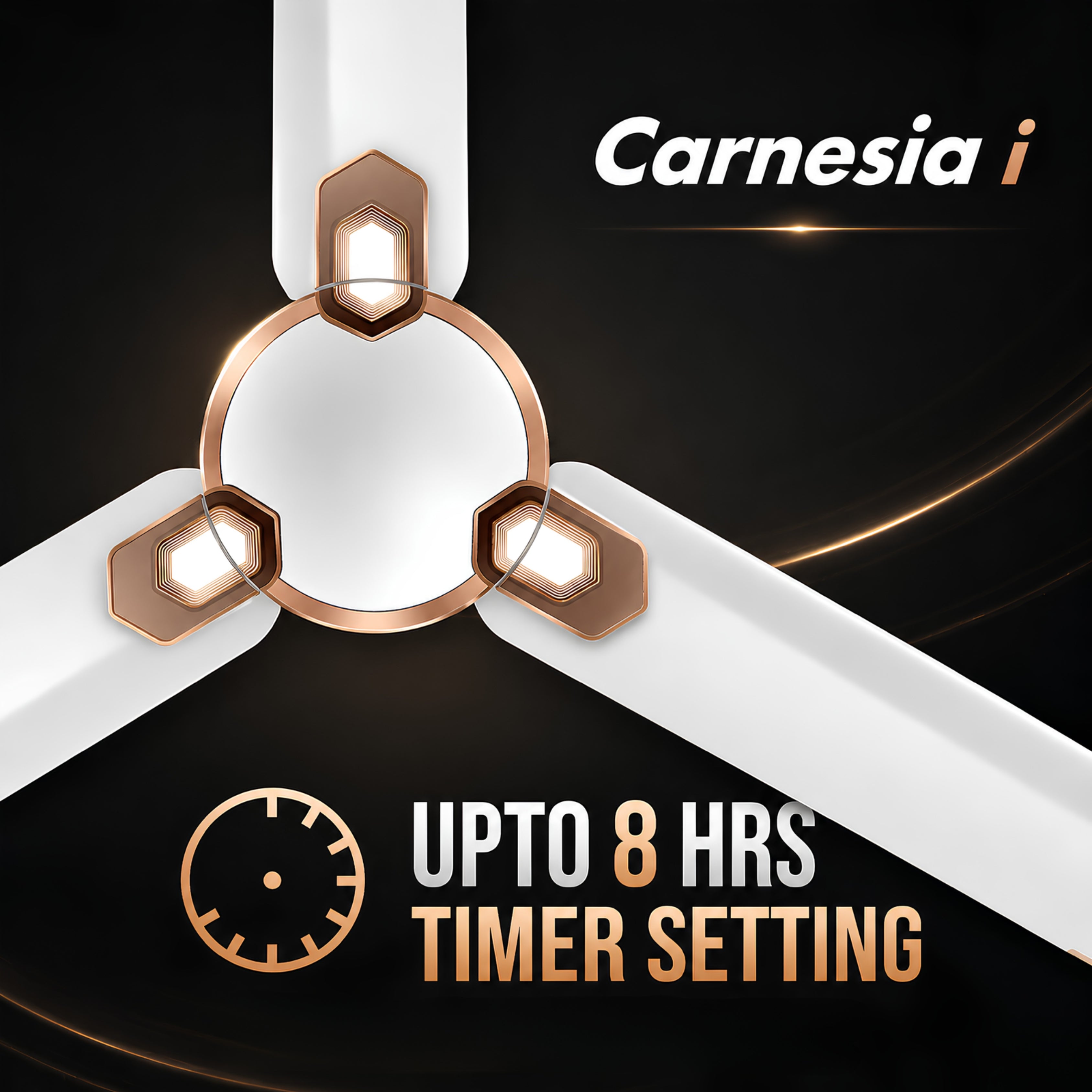 Havells Carnesia 1200mm Ceiling Fan (White & LT Copper) | 100% Copper Motor | High Air Delivery | 2 Year Warranty