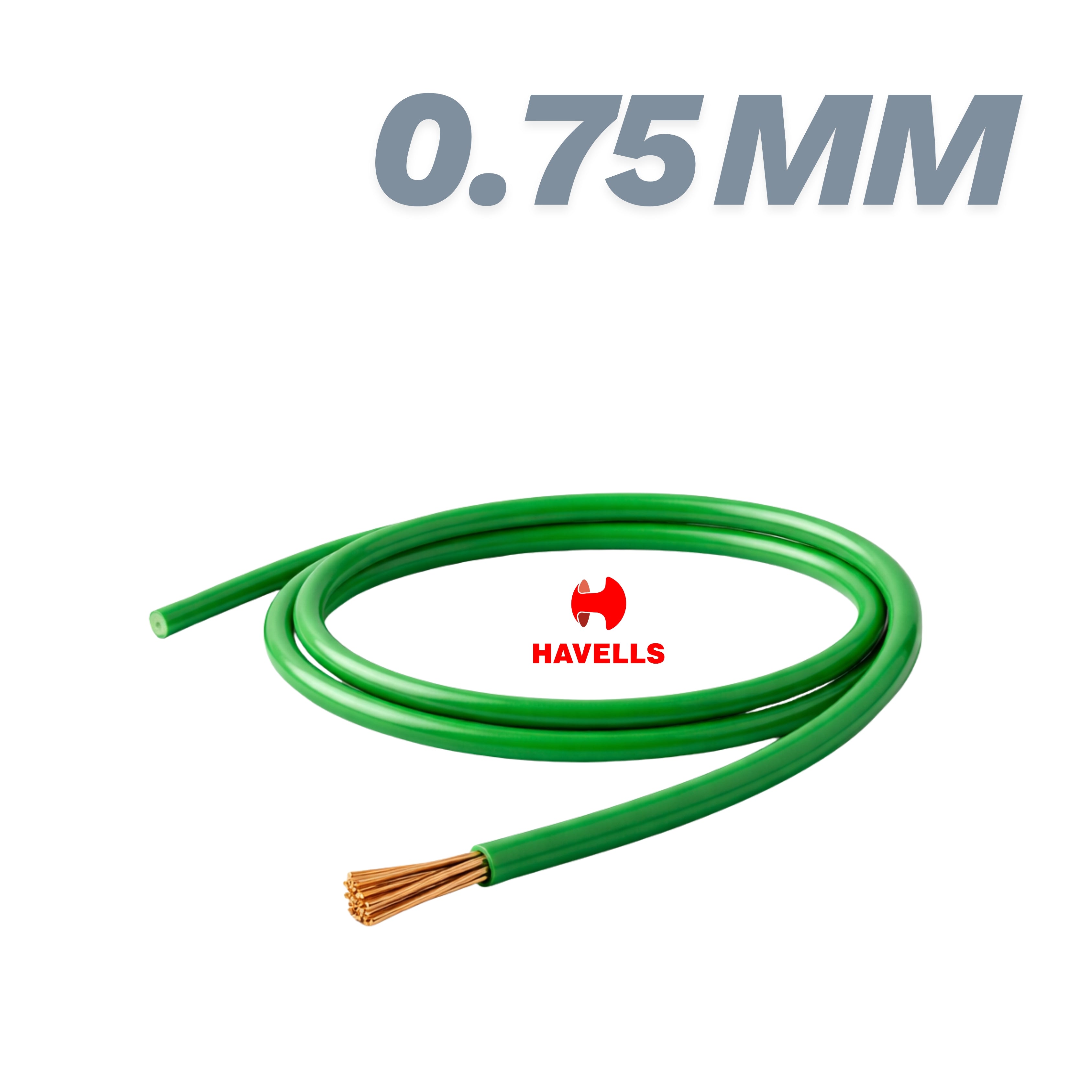 Havells LifeLine 0.75 sq.mm Green Wire – Flexible House Wiring (Per Meter)