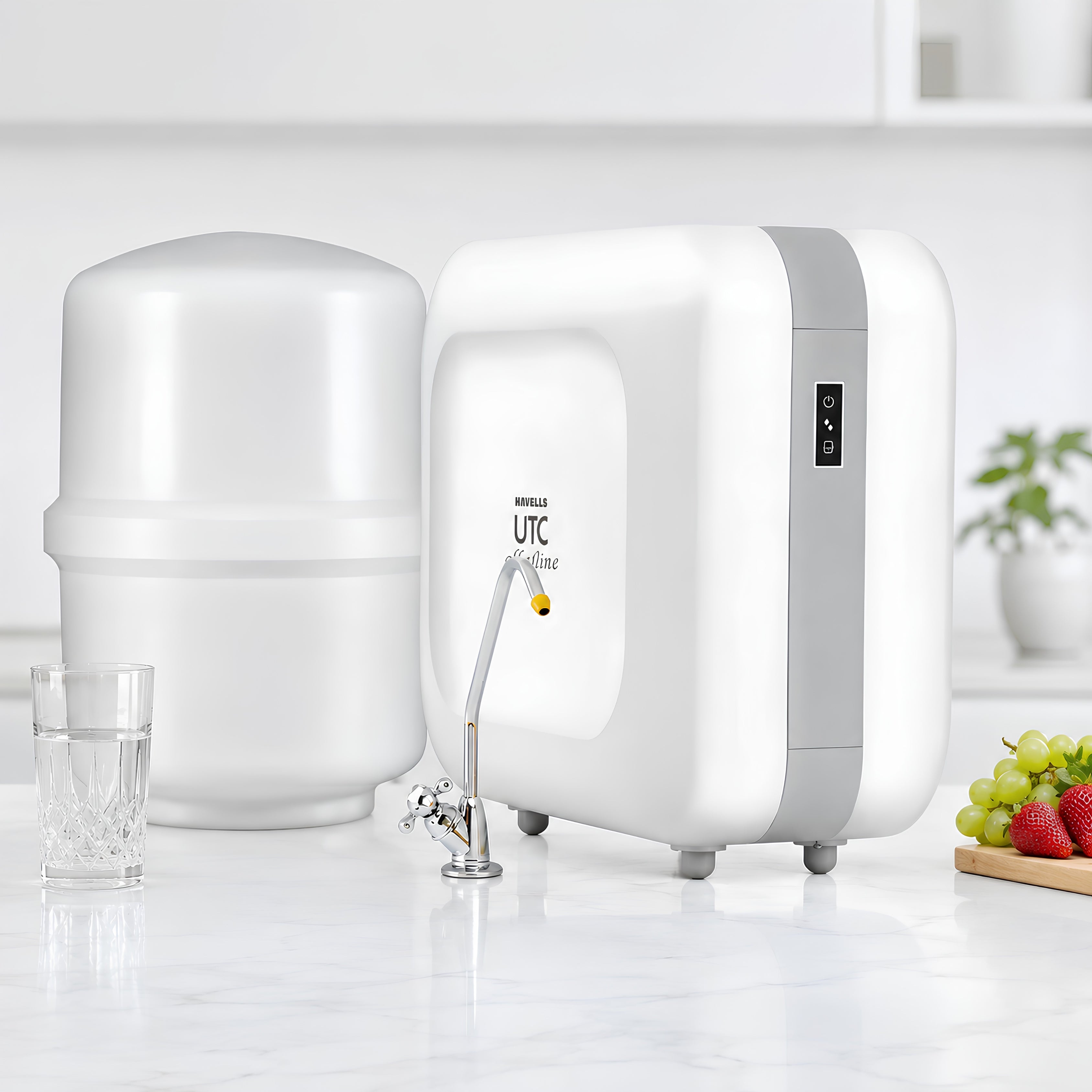 Havells UTC RO+UV Alkaline Water Purifier 8L Storage White