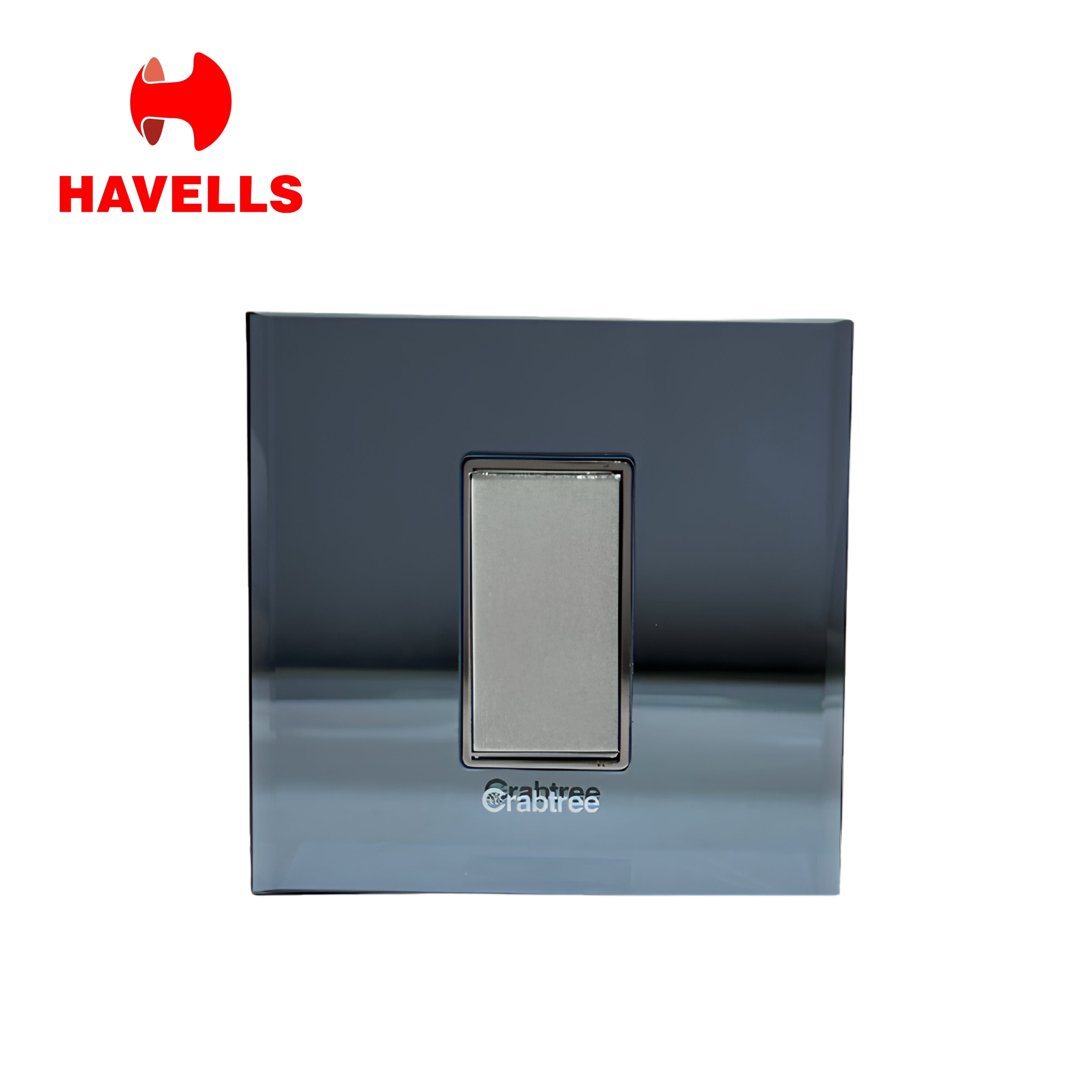 Havells Crabtree 1M Silver Glass Outer Plate | Premium Luxury Finish