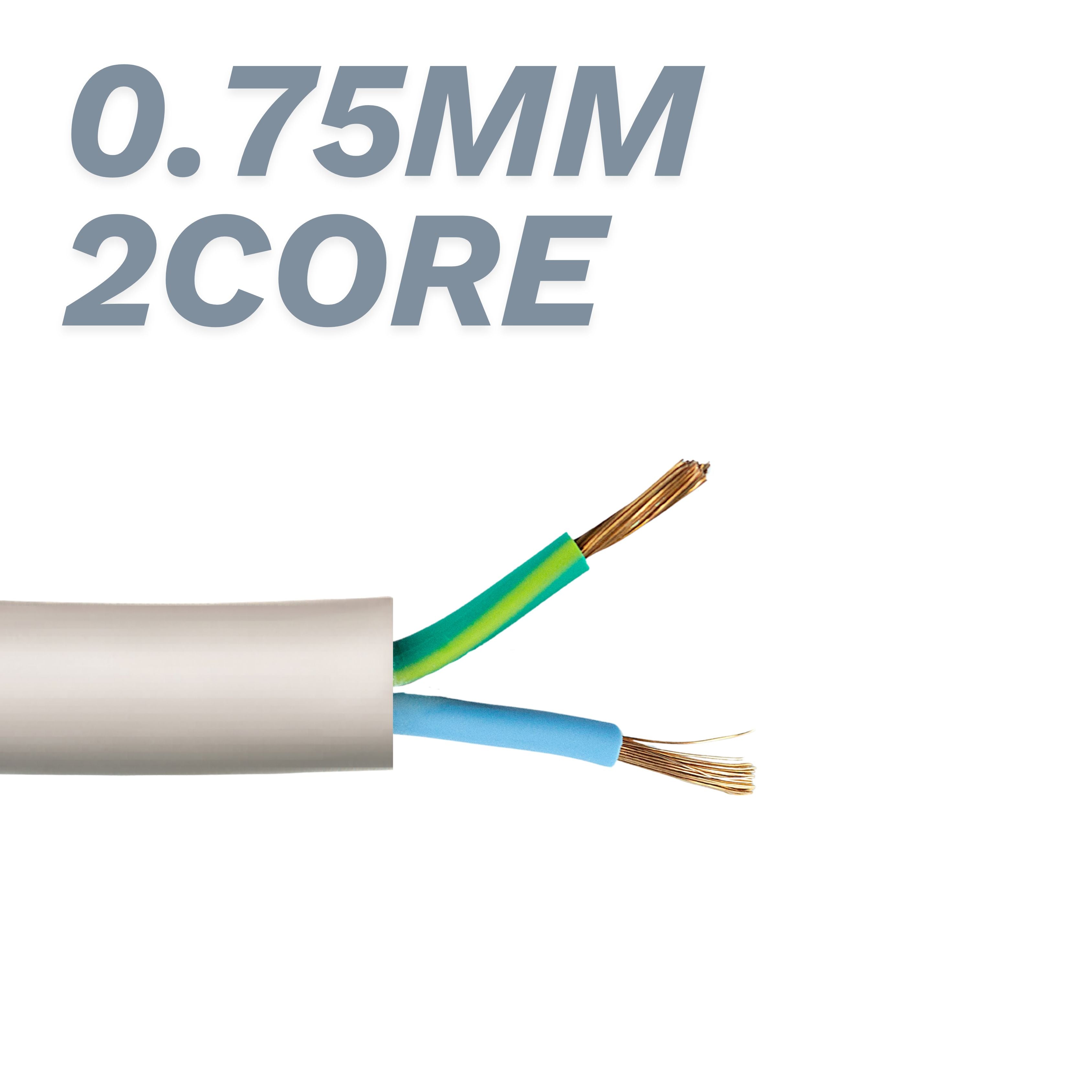 Flat 2 Core 0.75 MM Electrical Wire – Durable Flexible Twin Cable