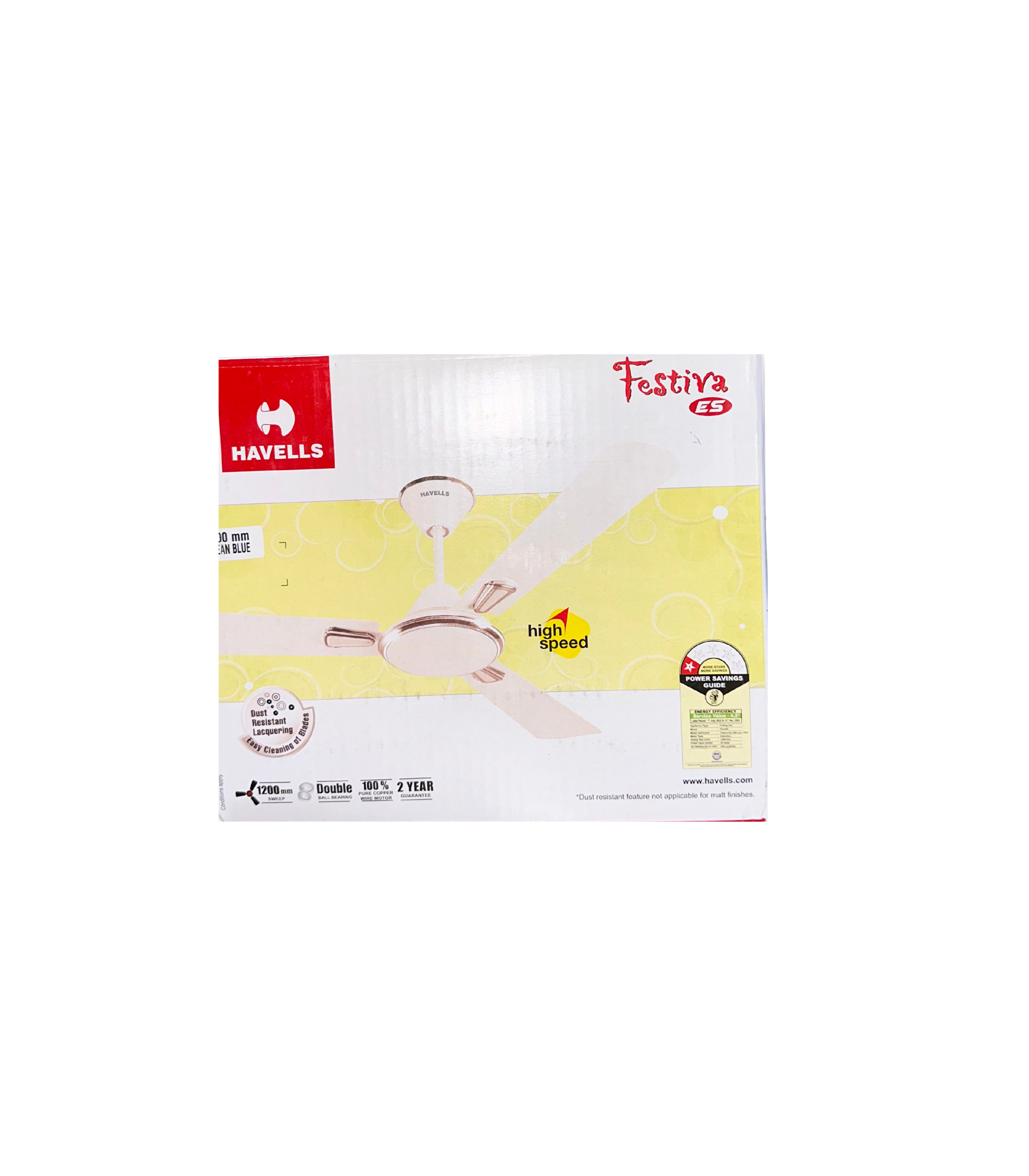 Havells Festiva 1200mm Dust Resistant Ceiling Fan Gold Mist