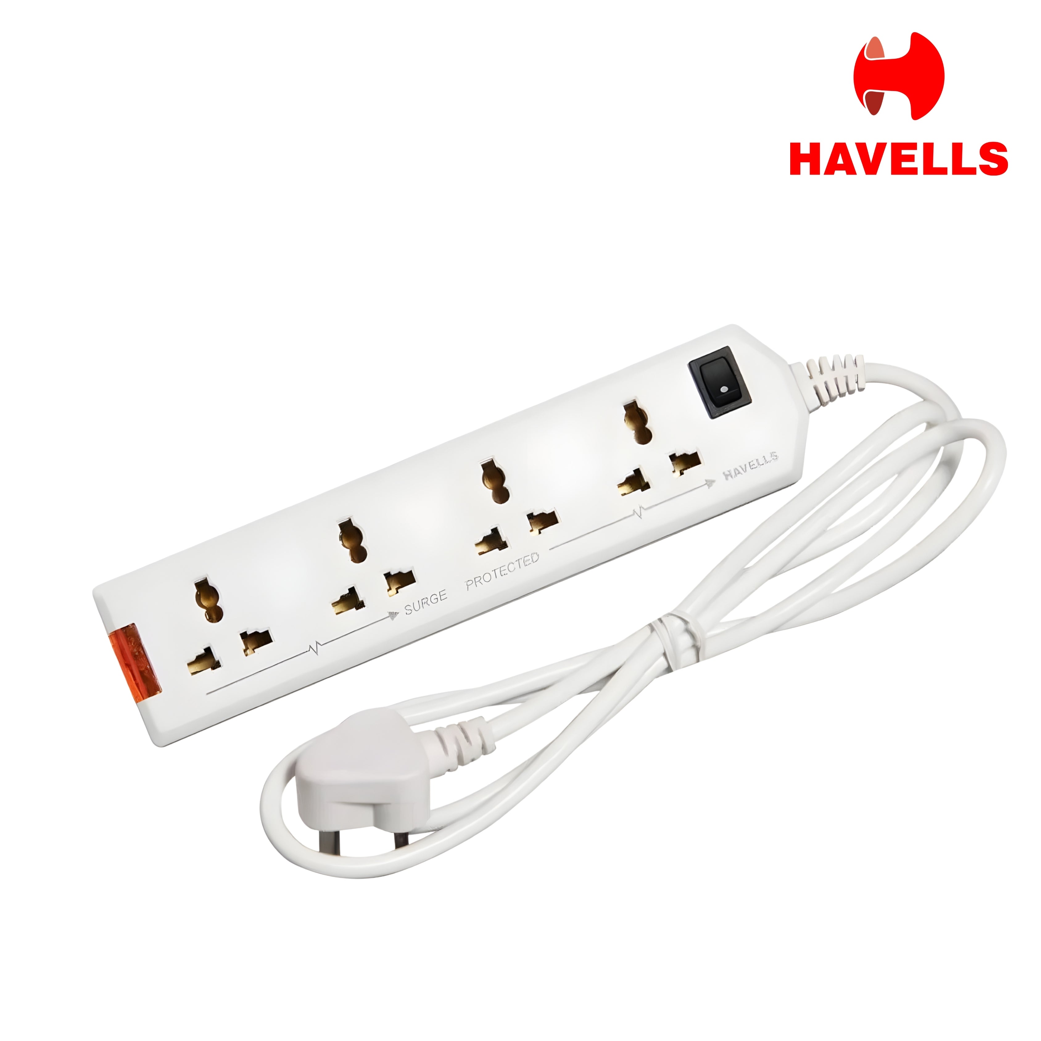Havells 4-Way Power Extension Board – White | Multi Plug Socket