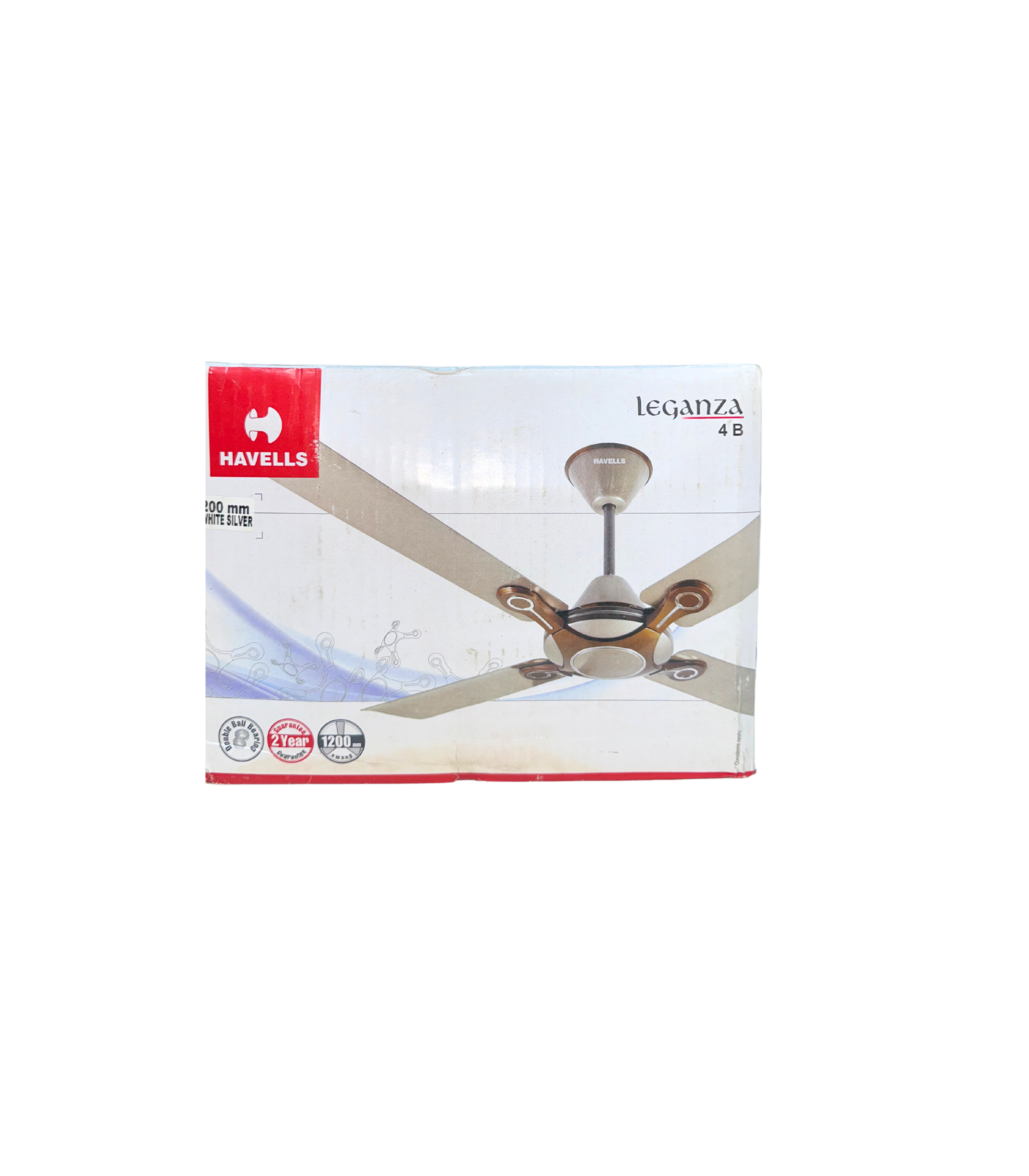 Havells Leganza 4 Blade 1200 mm Ceiling Fan Pearl White-Silver