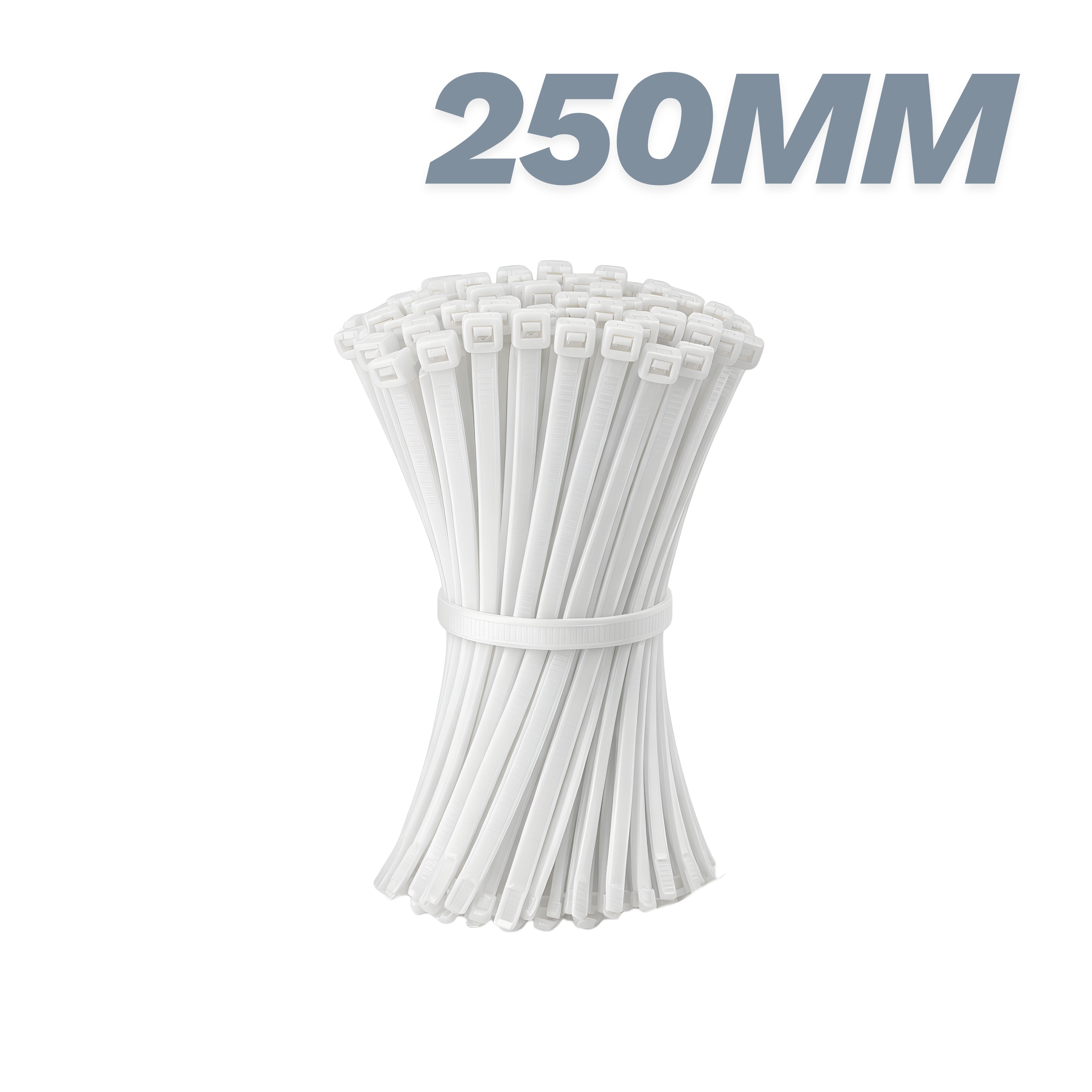 250mm Nylon Cable Tie Pack of 100 White