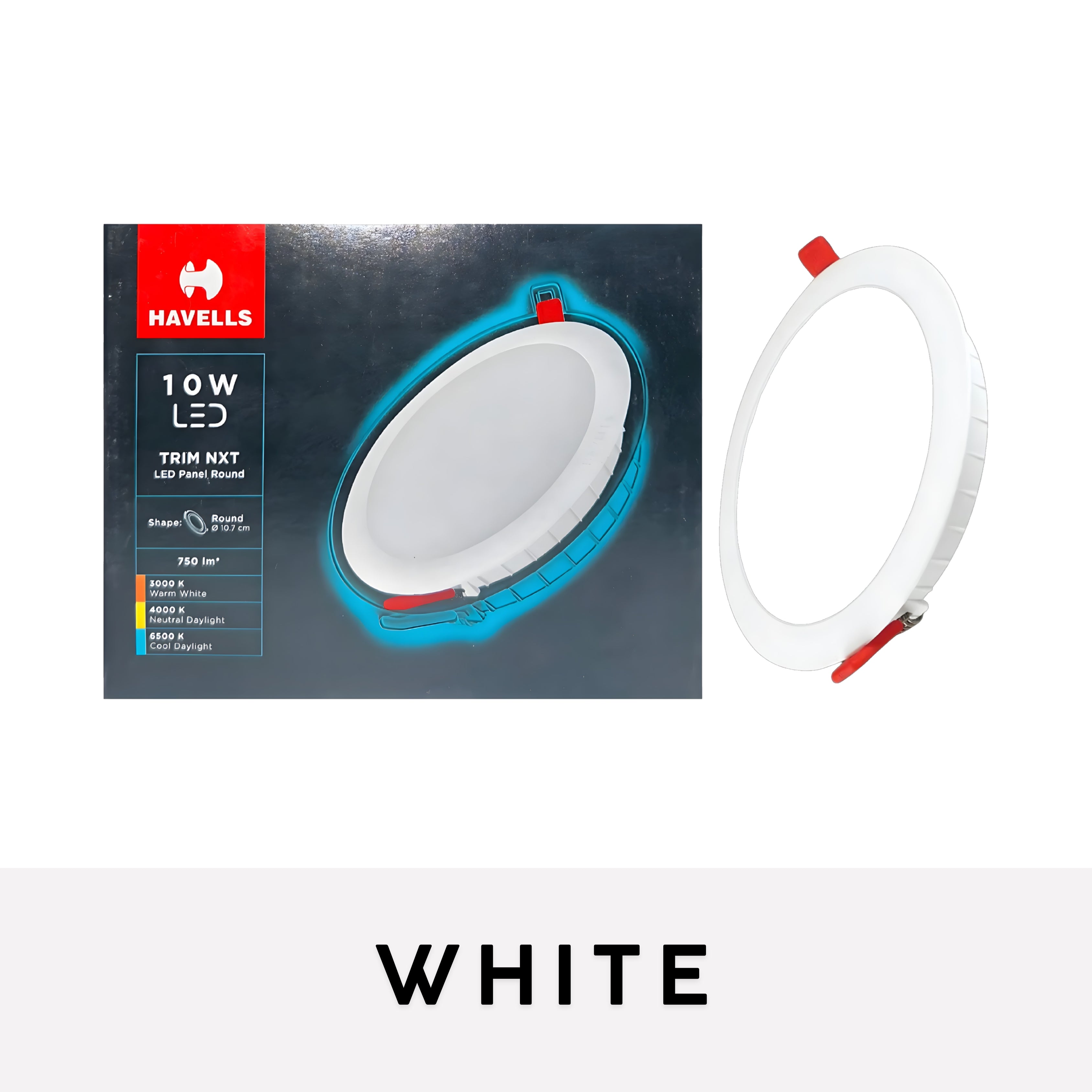 Havells 10W Trim LED Panel Light Round – Cool Day White 6500K