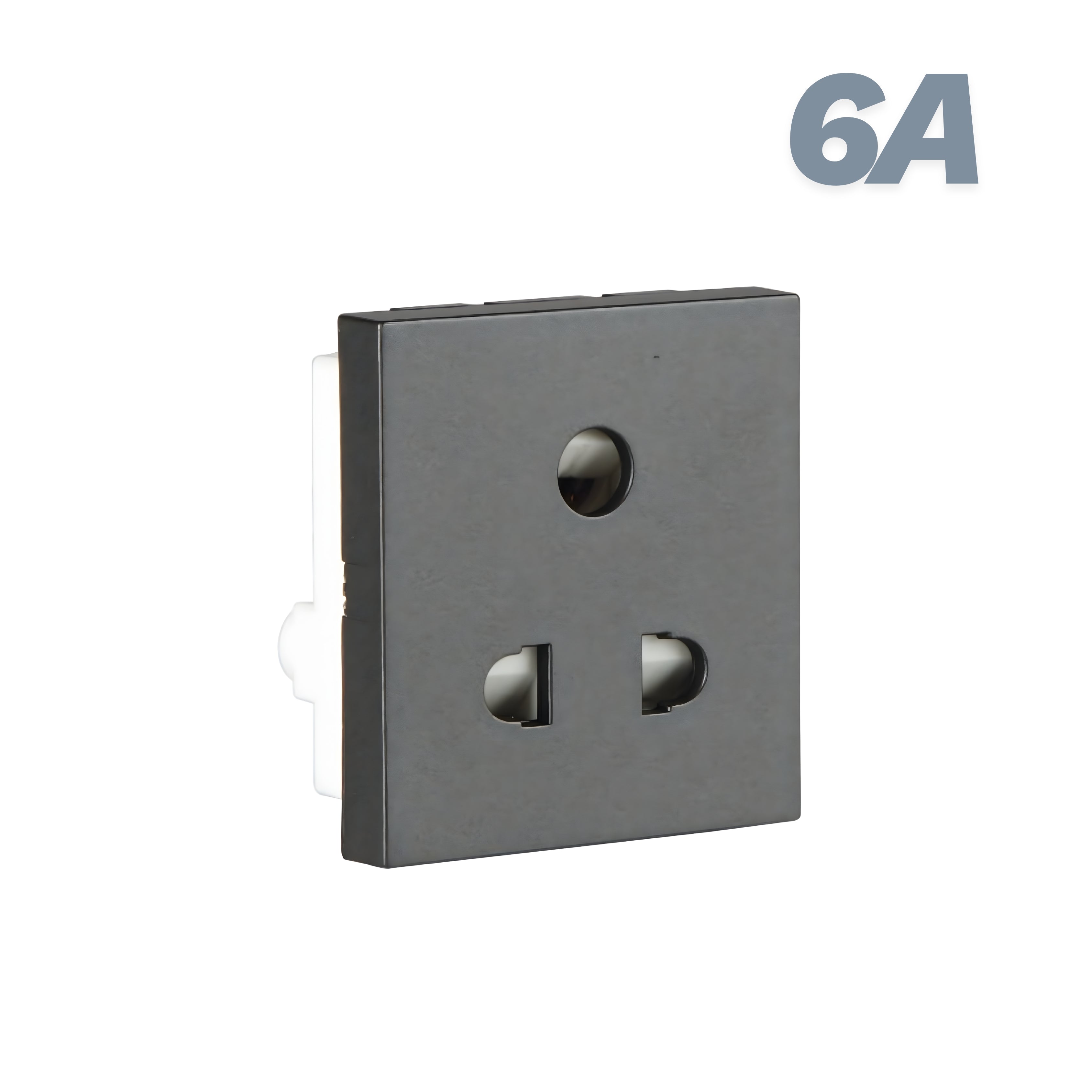 Havells Crabtree Signia 6A 3-Pin Shuttered Socket Grey