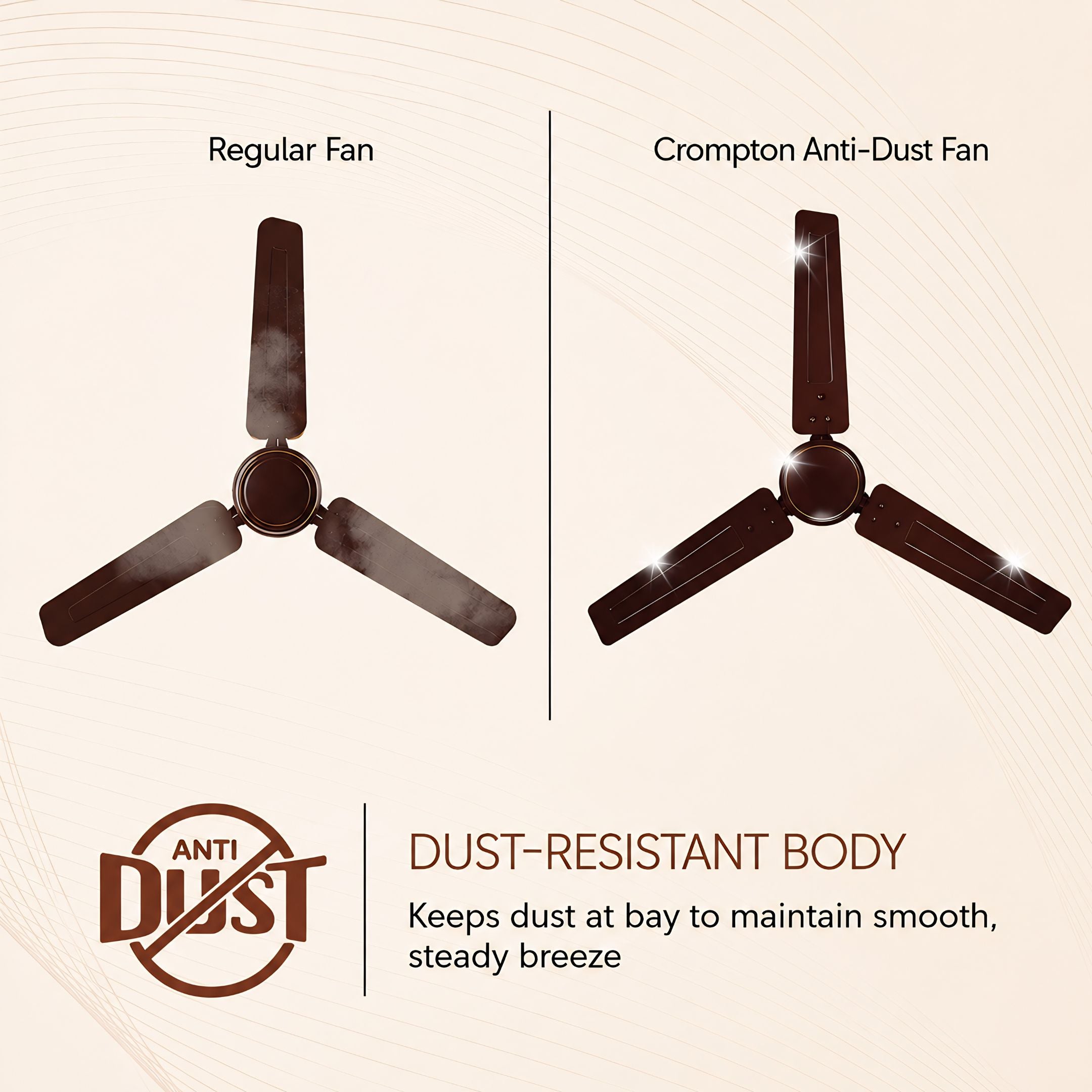 Crompton Surebreeze Starbriz Ceiling Fan 1200mm Brown | High Air Delivery | 2 Year Warranty