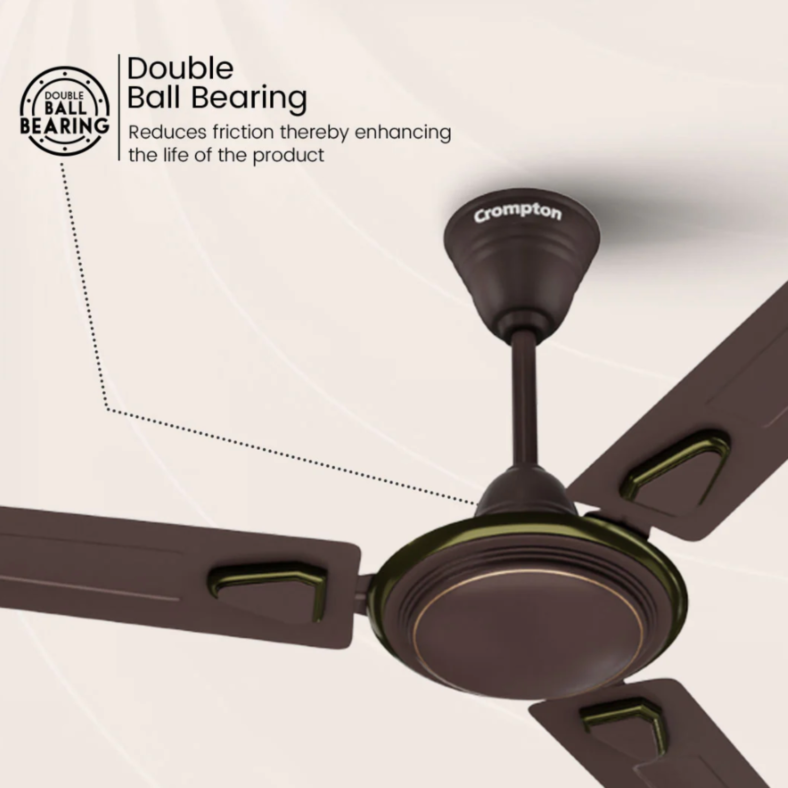 Crompton Super Briz Deco 1200mm Ceiling Fan Brown