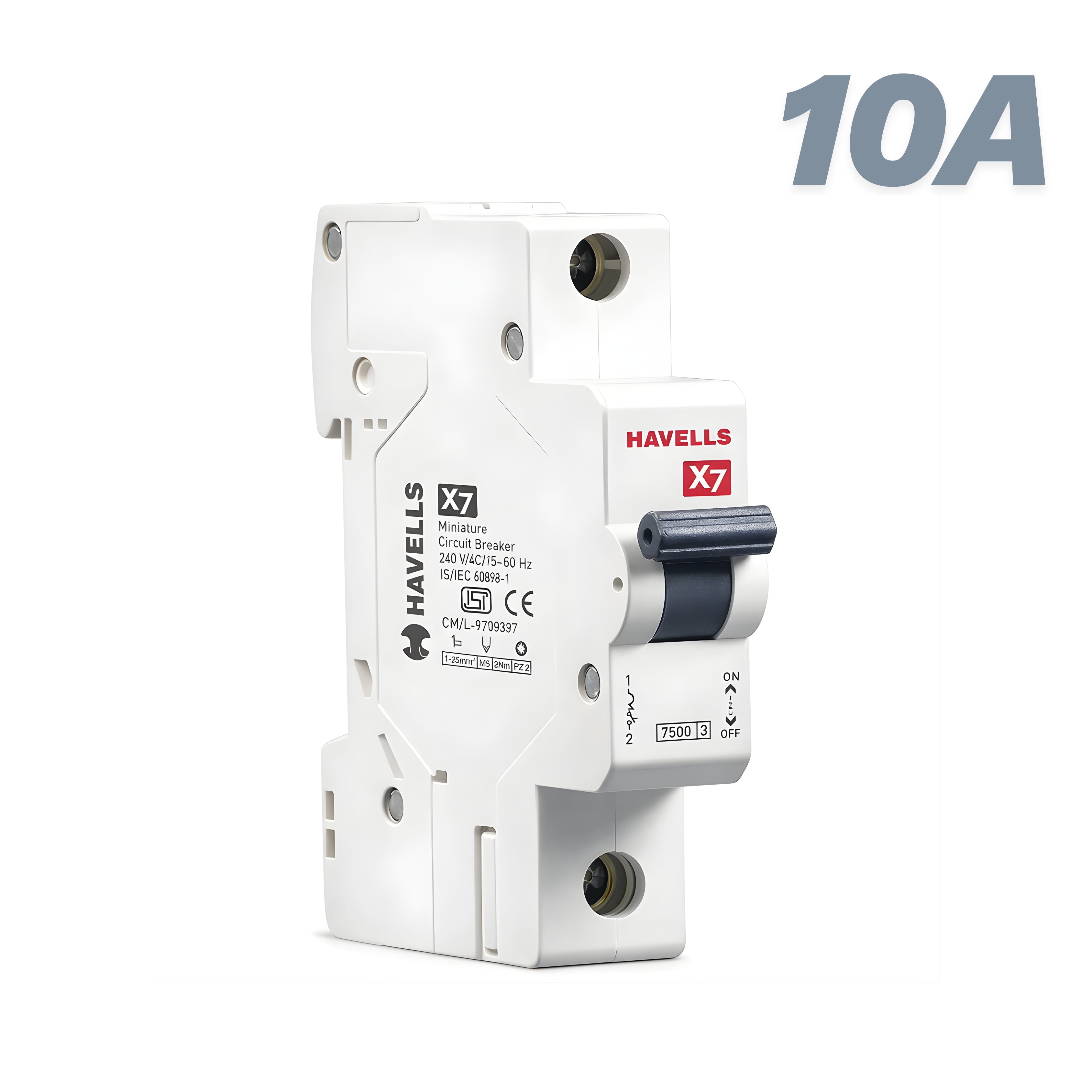 Havells X7 MCB Single Pole 10A DHMYCSPM010