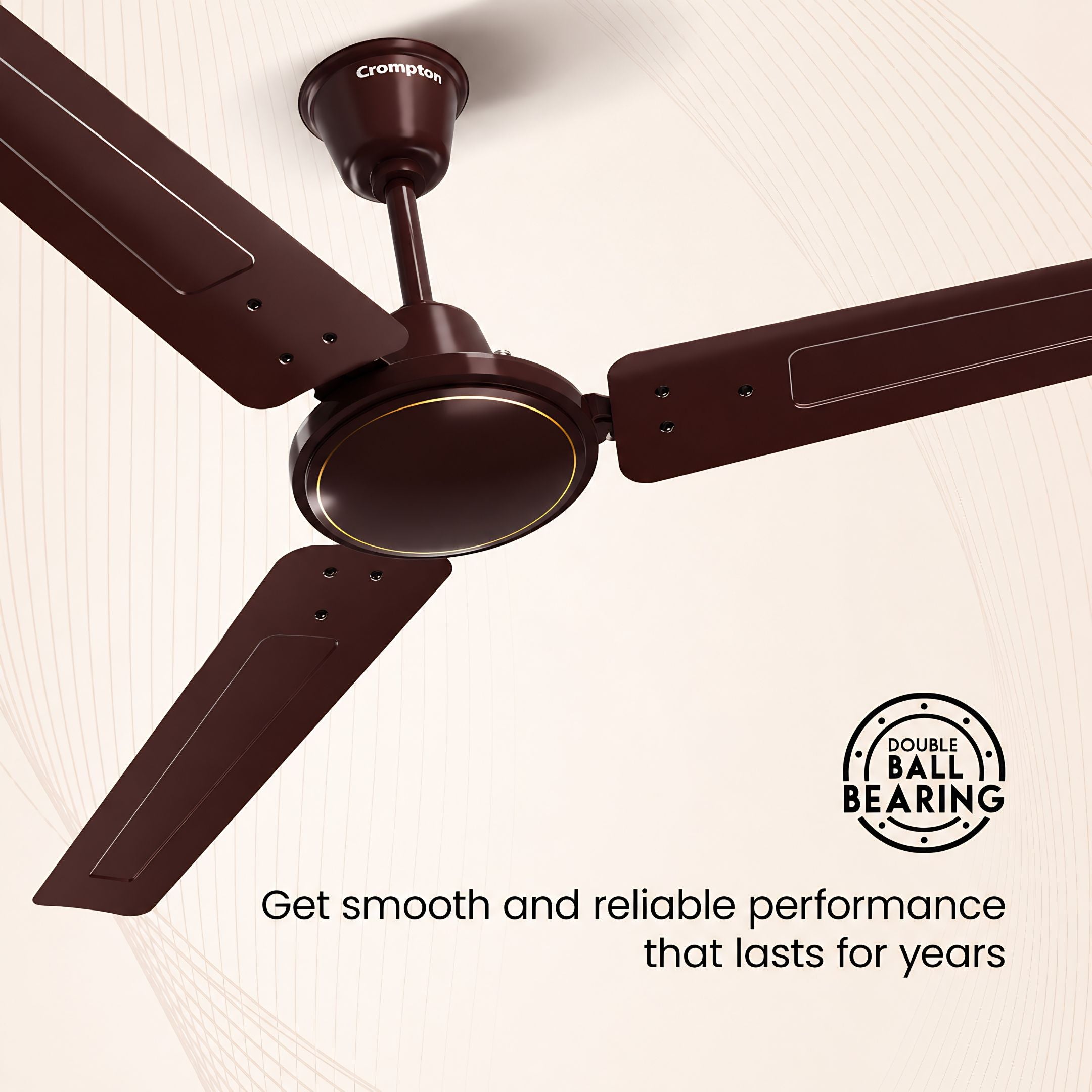 Crompton Surebreeze Starbriz Ceiling Fan 1200mm Brown | High Air Delivery | 2 Year Warranty