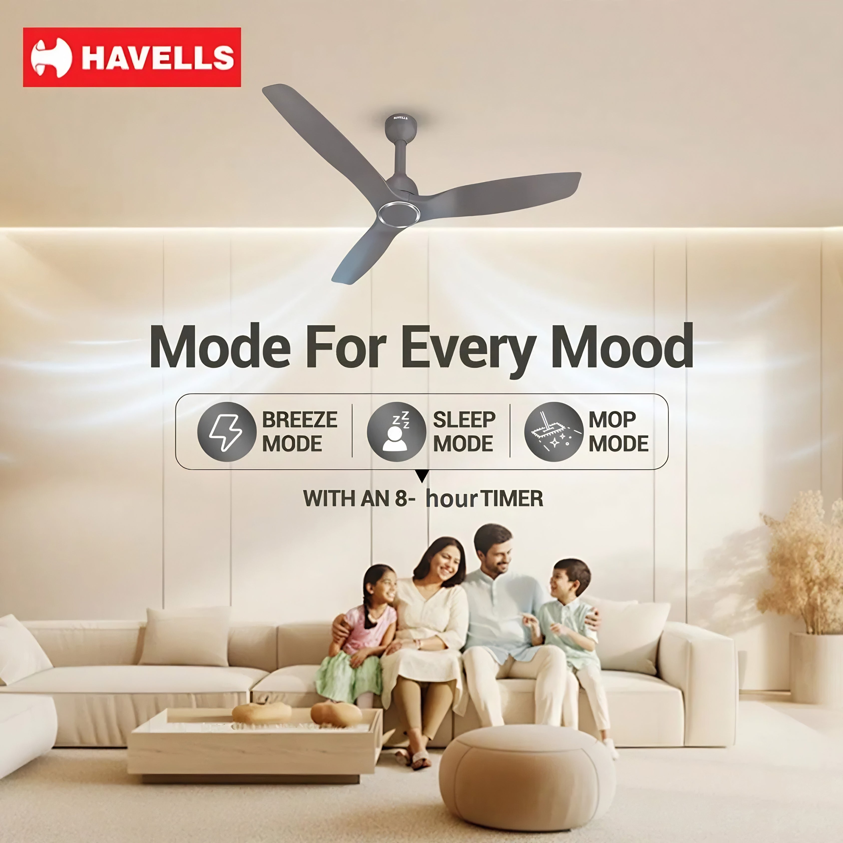 Stealth Slim BLDC 1200mm Ceiling Fan (Stone Grey) | 50% Energy Saving | BLDC Motor
