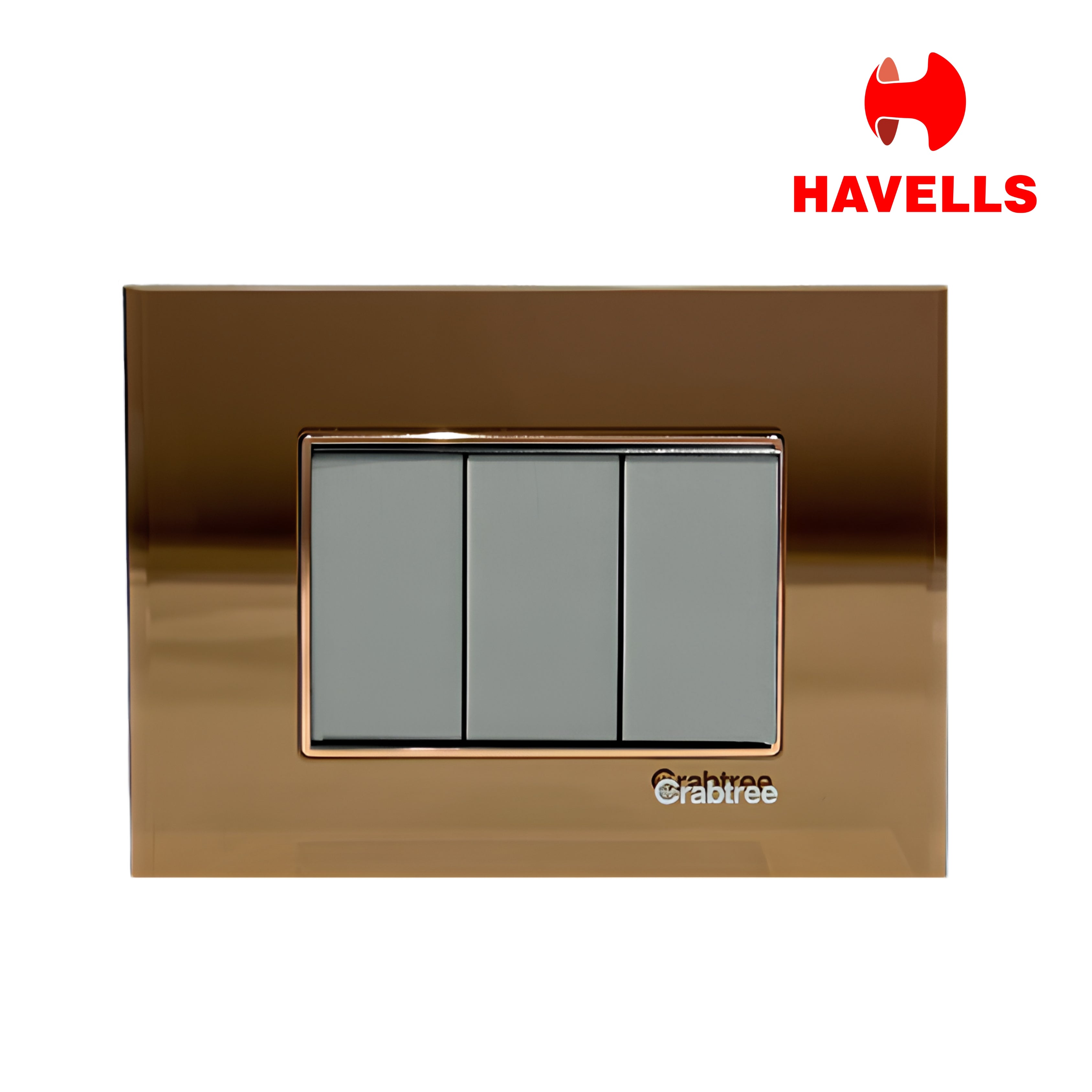 Havells Crabtree 3M Copper Mirror Glass Outer Plate | Luxury Finish