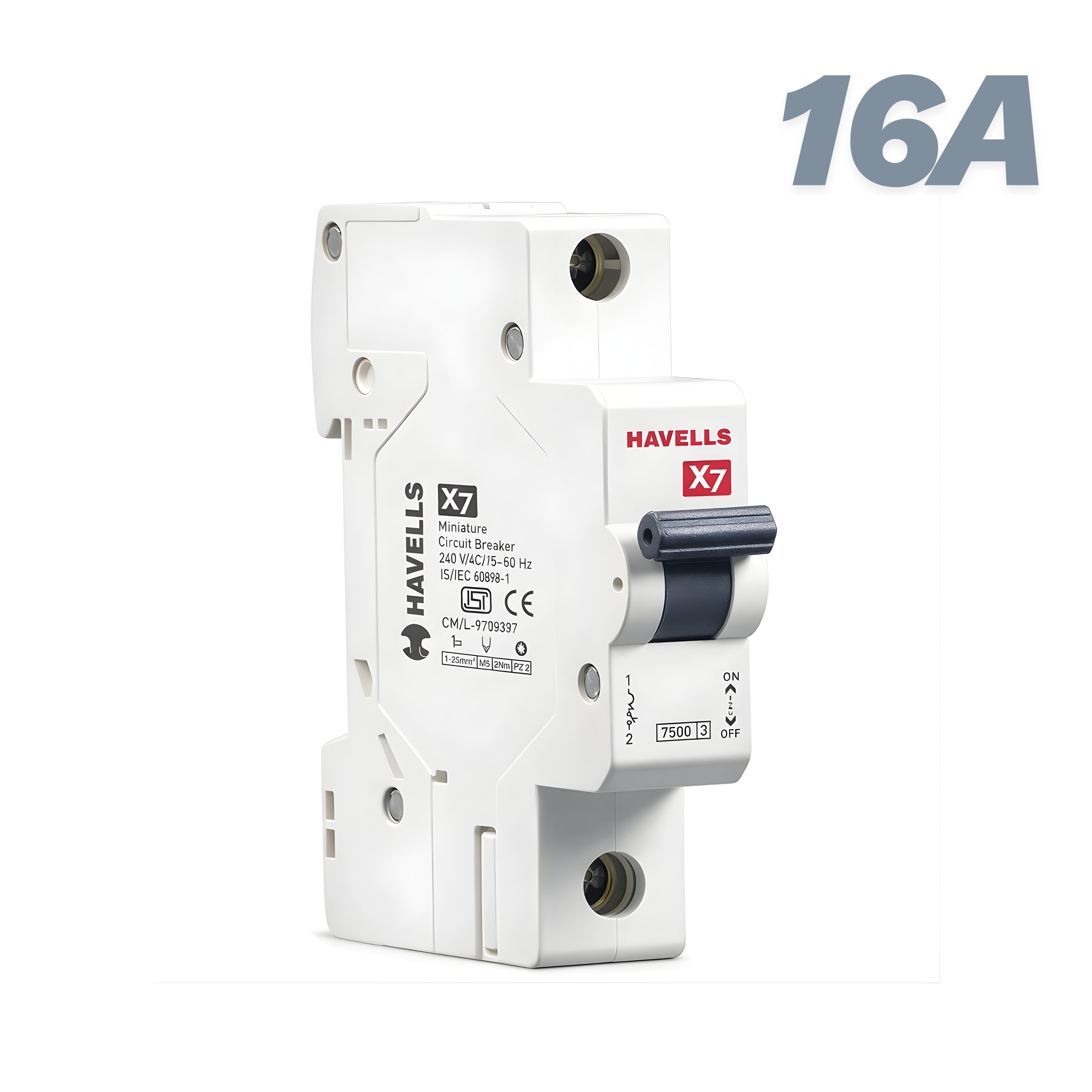 Havells X7 MCB Single Pole 16A DHMYCSPM016
