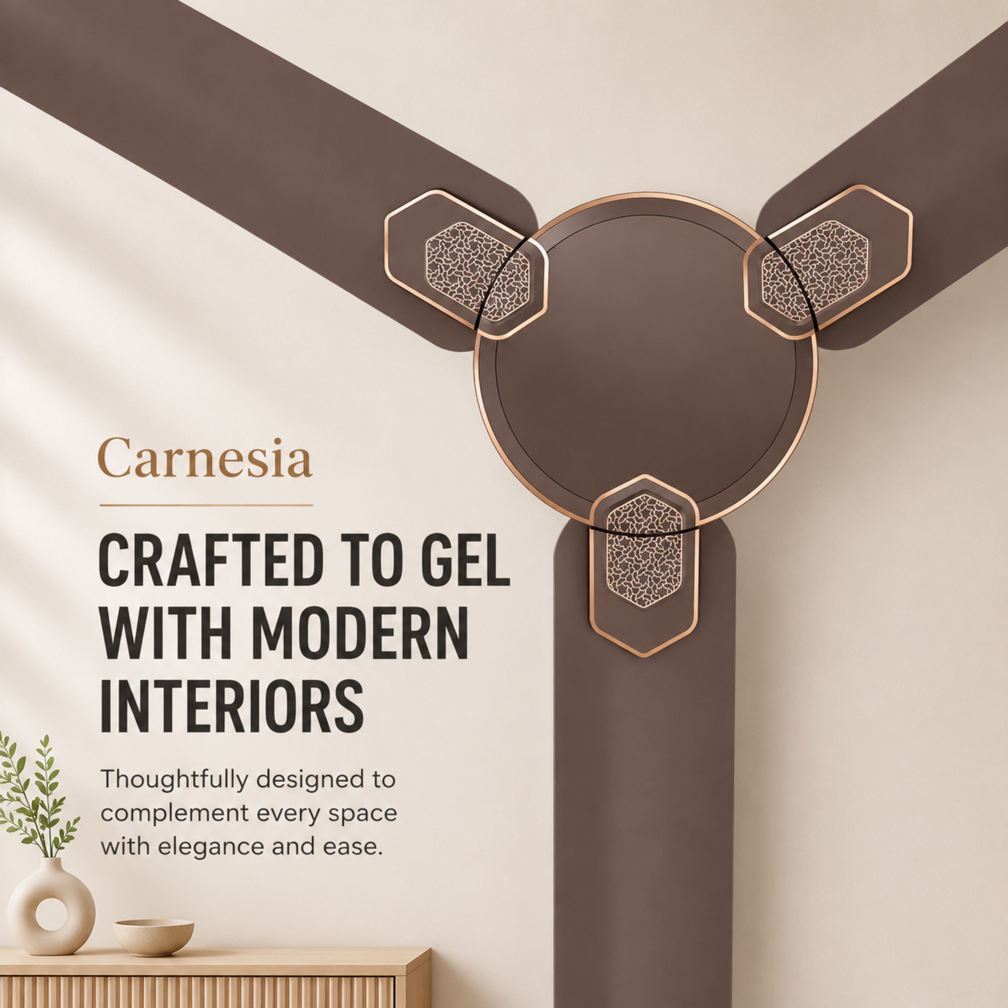 Havells Carnesia 1200mm Ceiling Fan (Dusk Lt Copper) | 100% Copper Motor | 2-Year Warranty