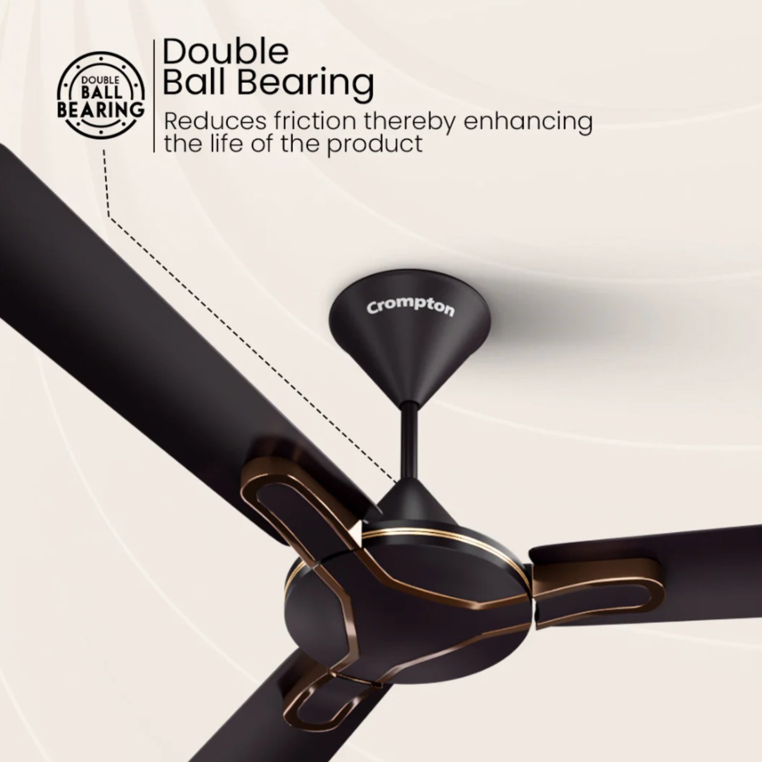 Crompton Gianna Ceiling Fan 1200mm Brown