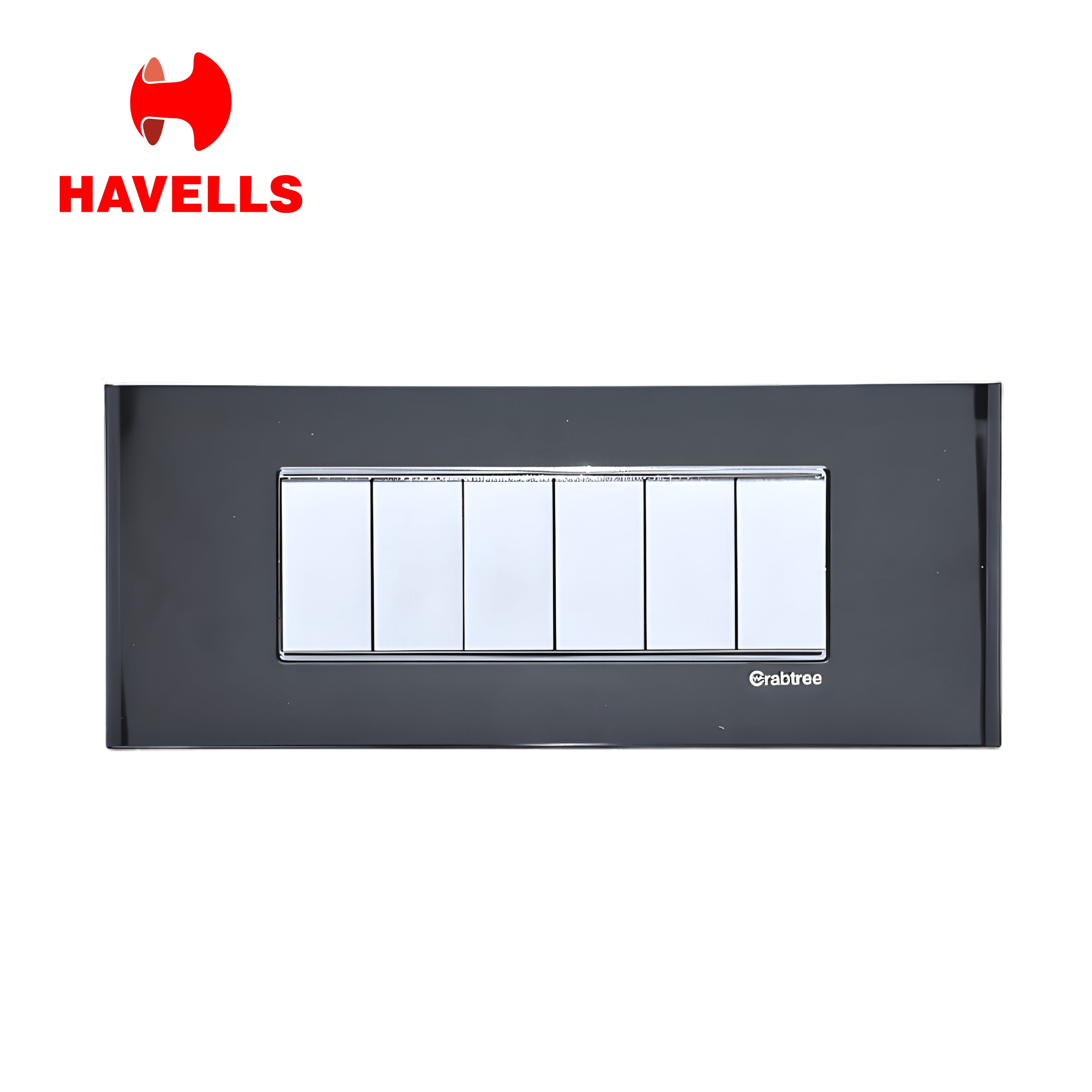Havells Crabtree 6M Silver Glass Outer Plate | Premium Luxury Finish