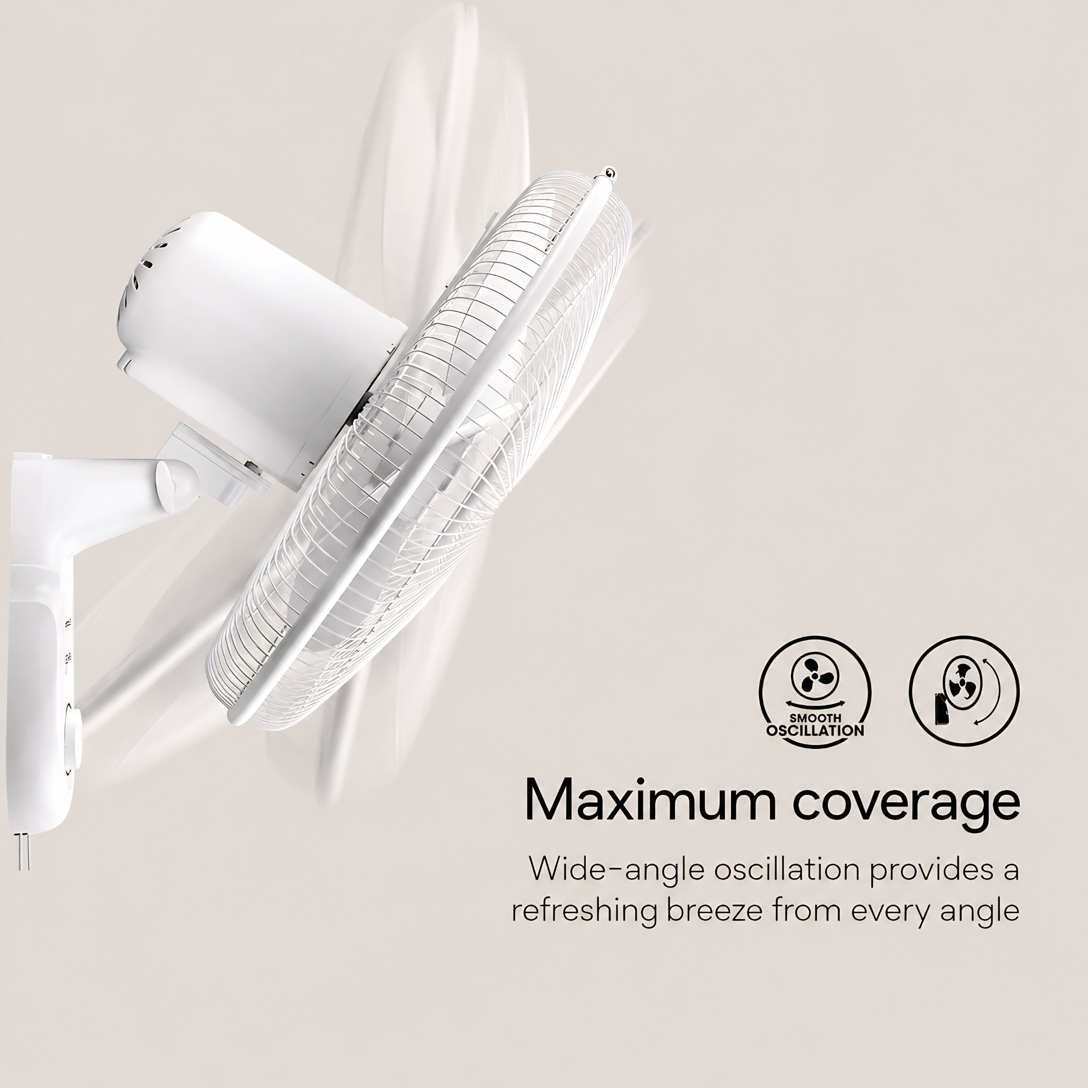 Crompton Hiflo 16" Wall Mounted Fan white | High Air Delivery | 2 Year Warranty