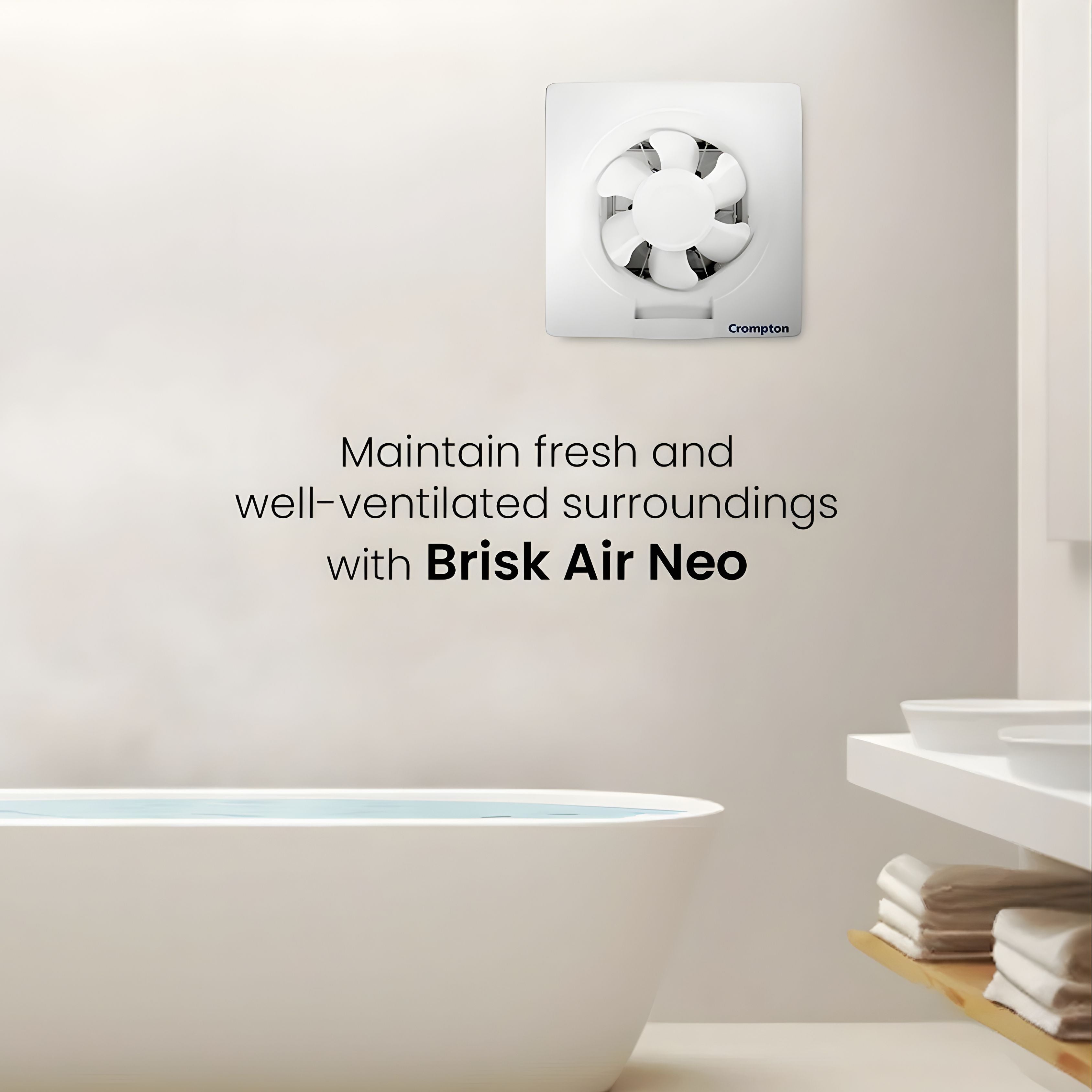 Crompton Brisk Air Neo 250mm (10") Exhaust Fan – White