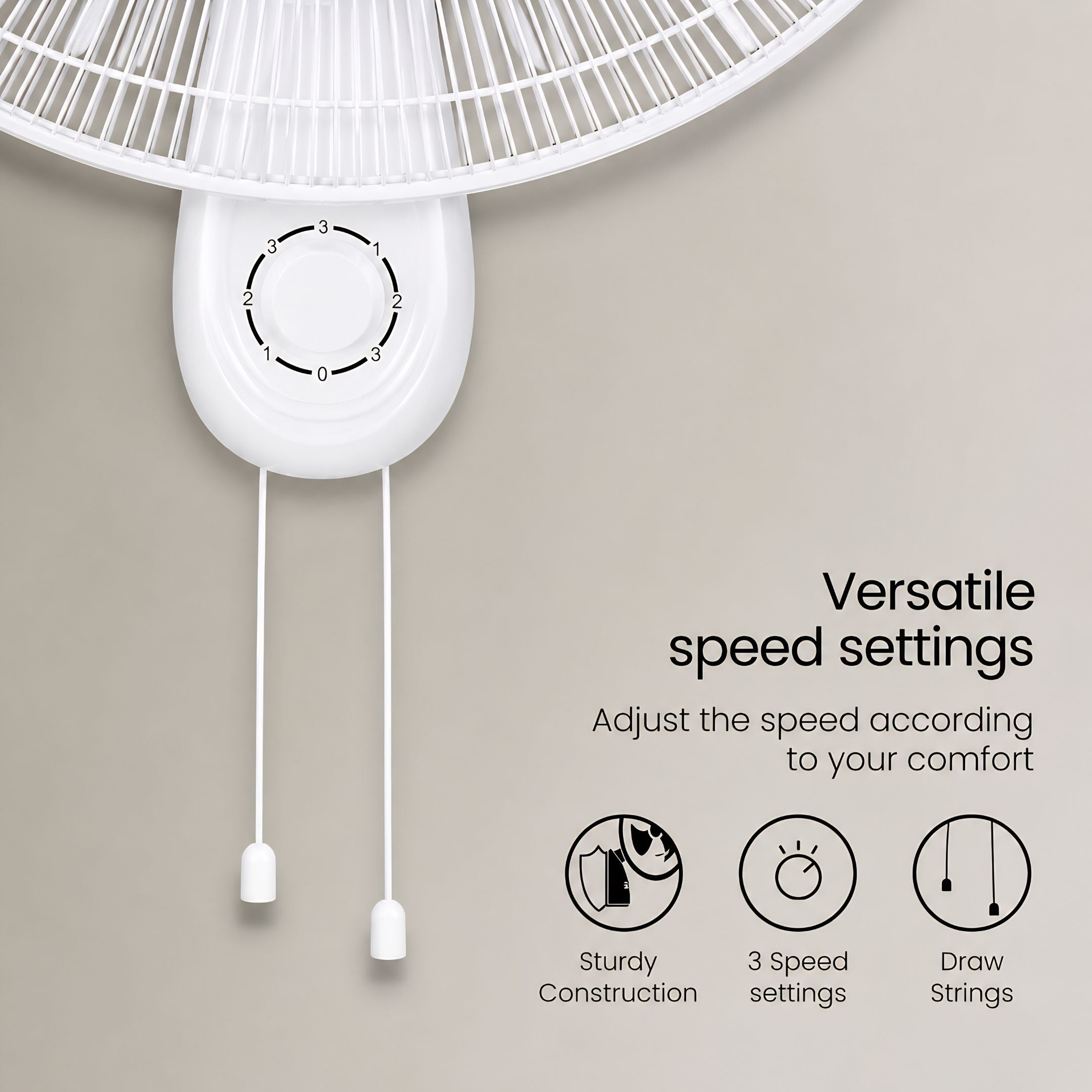 Crompton Hiflo 16" Wall Mounted Fan white | High Air Delivery | 2 Year Warranty