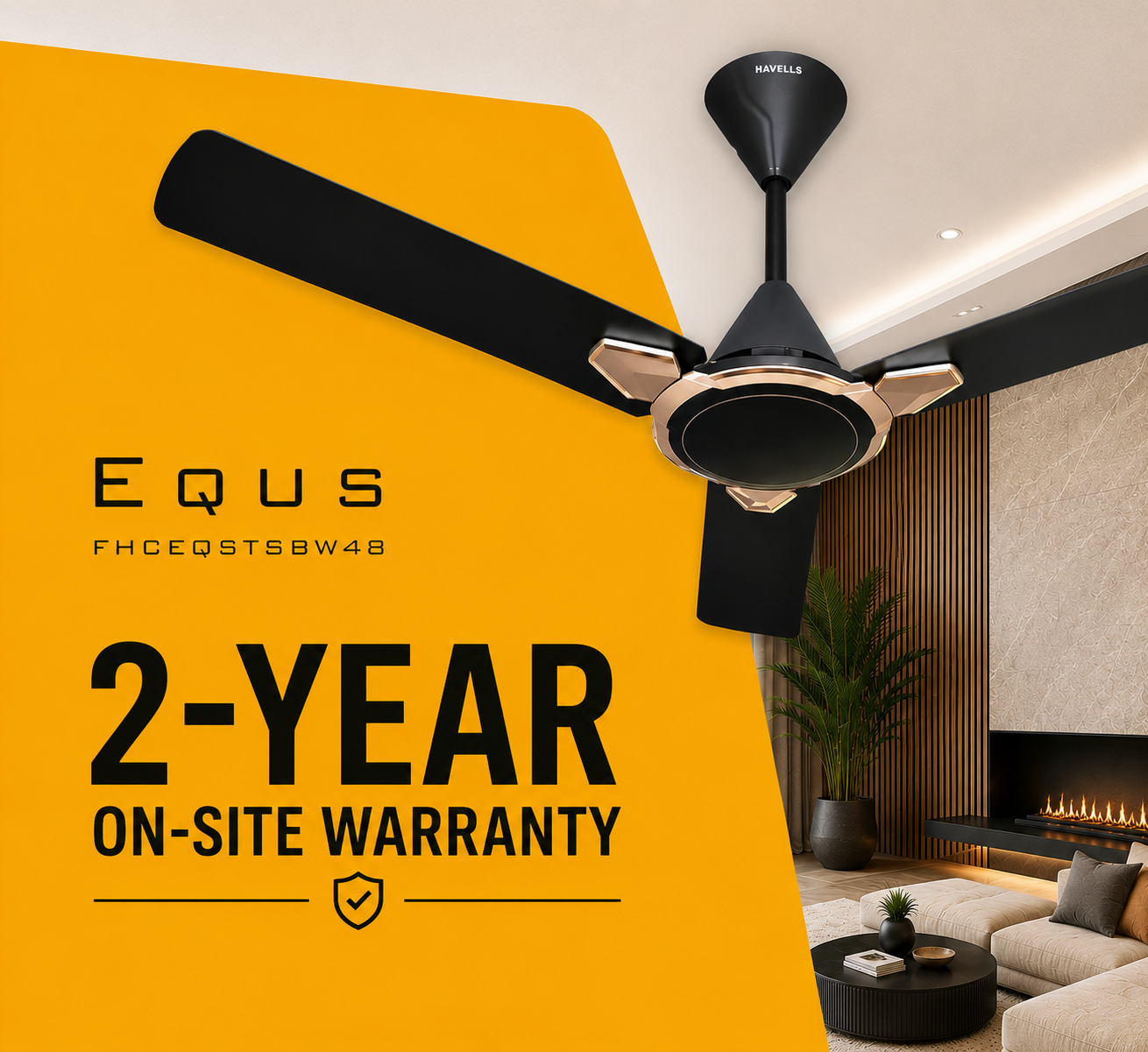 Havells Equs 1200mm Ceiling Fan (Smoke Brown) | 2 Year Warranty