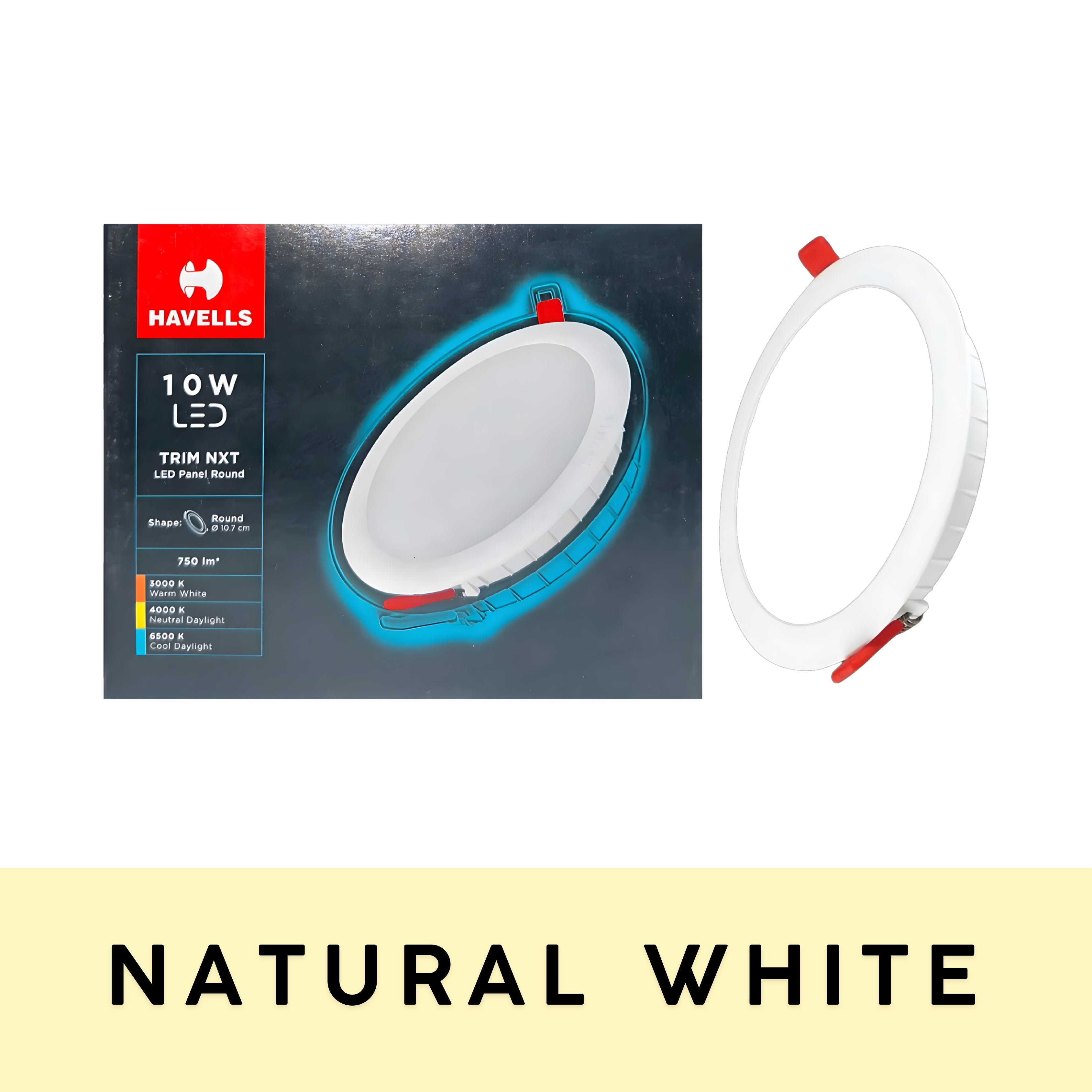 Havells 10W Trim LED Panel Light Round – Natural White 4000K