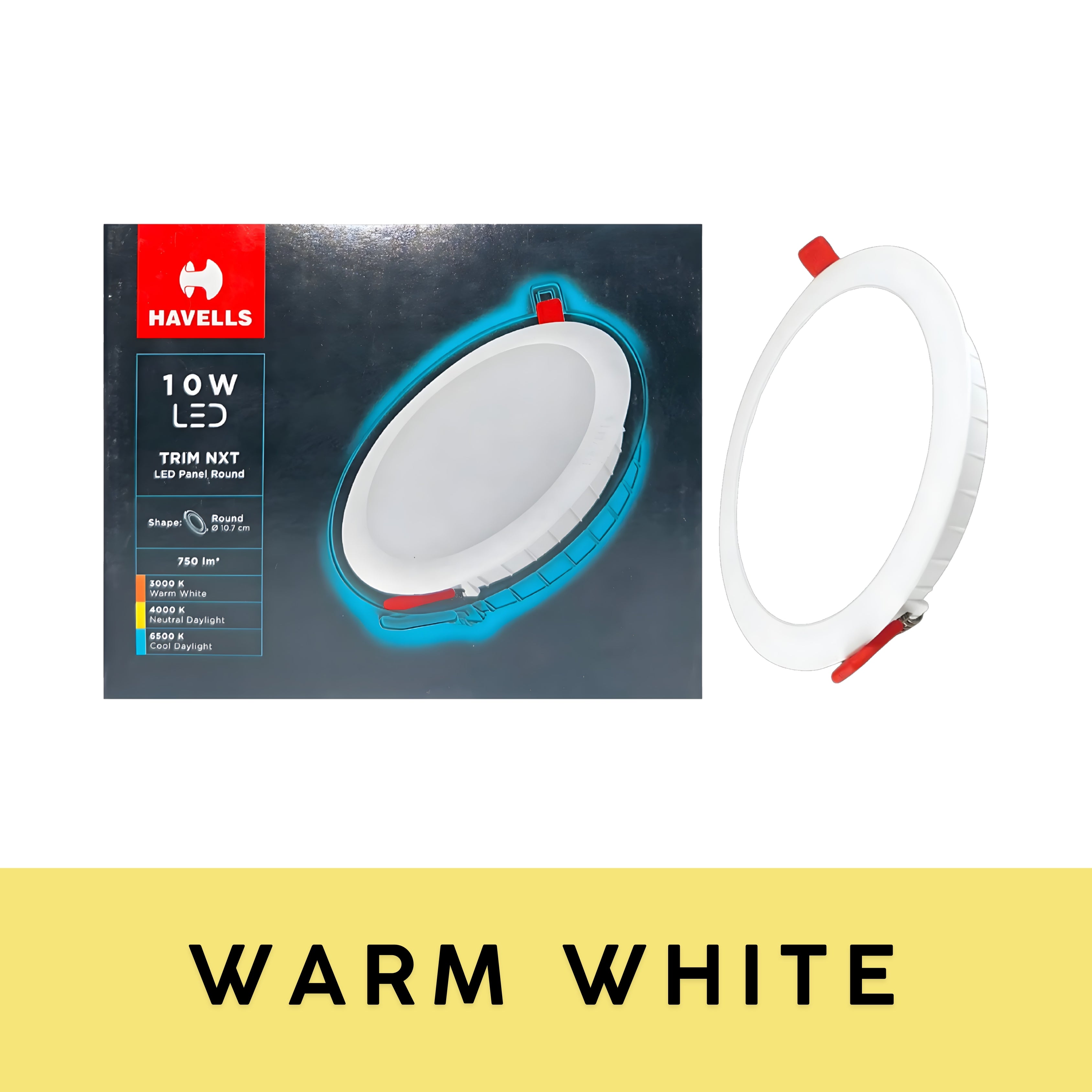 Havells 10W Trim LED Panel Light Round – Warm White 3000K