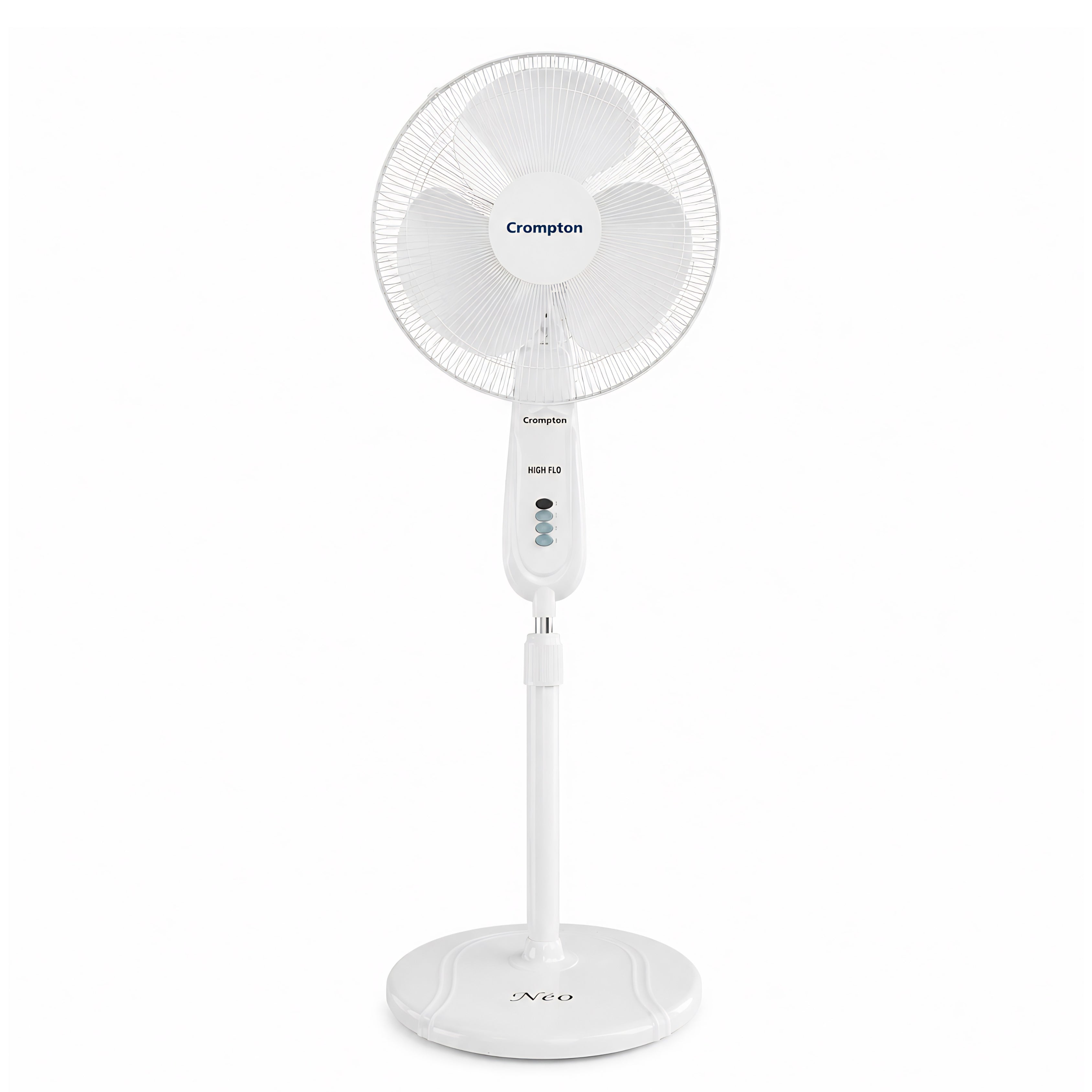 Crompton Hiflo 400mm Pedestal Fan | 1350 RPM | 75 CMM Air Delivery | 50W Power | Adjustable Height | 3 Blades | 2 Year Warranty