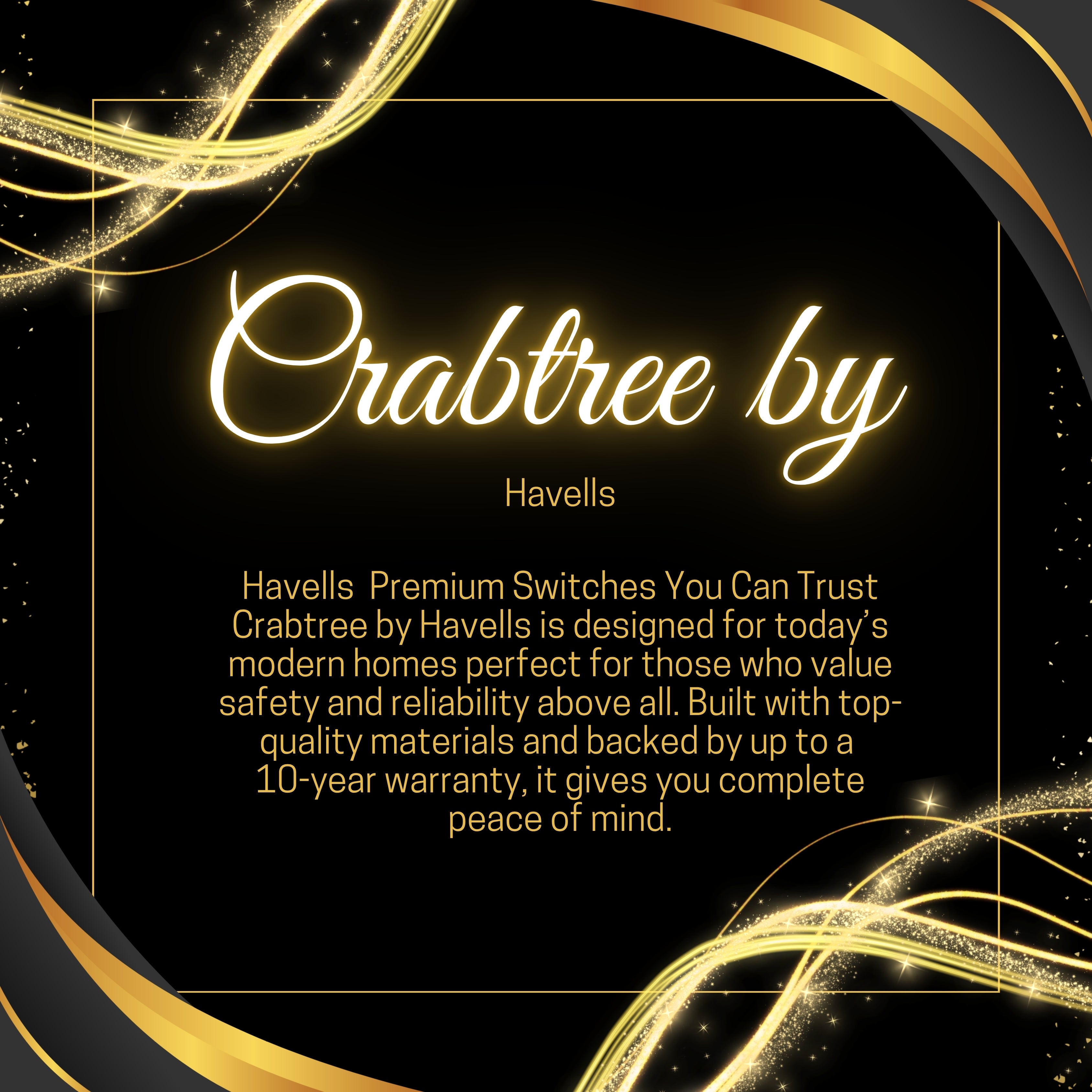 Havells Crabtree 6M Silver Glass Outer Plate | Premium Luxury Finish
