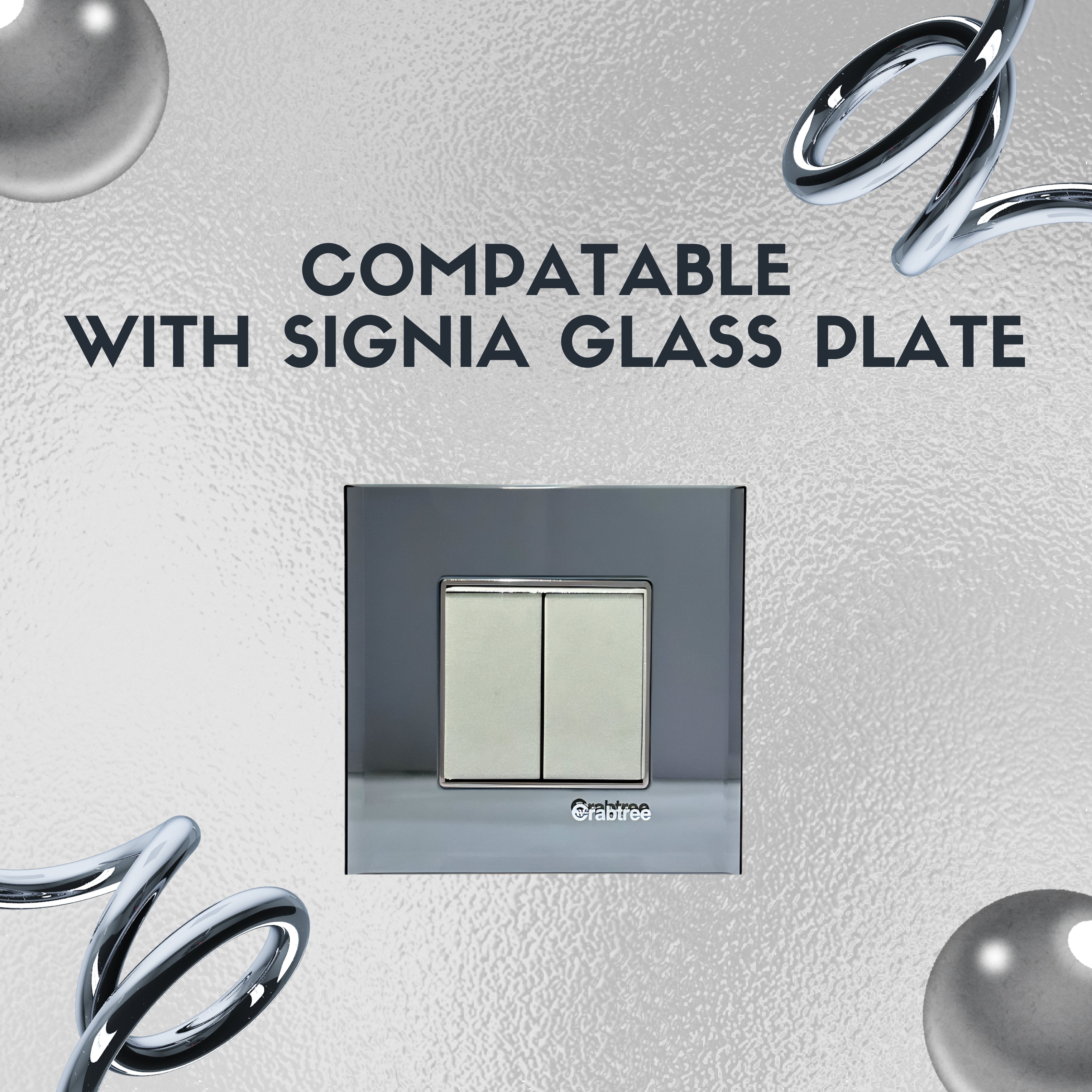 Havells Crabtree 8M Metal Inner Plate square (Signia Compatible)