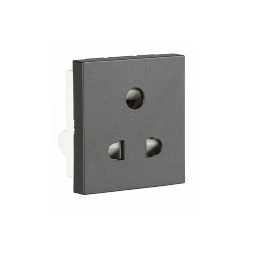 Havells Crabtree Signia 6A 3 Pin Shuttered Socket Grey