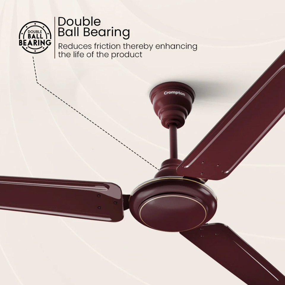 Crompton Alphabriz 1200mm Ceiling Fan Brown