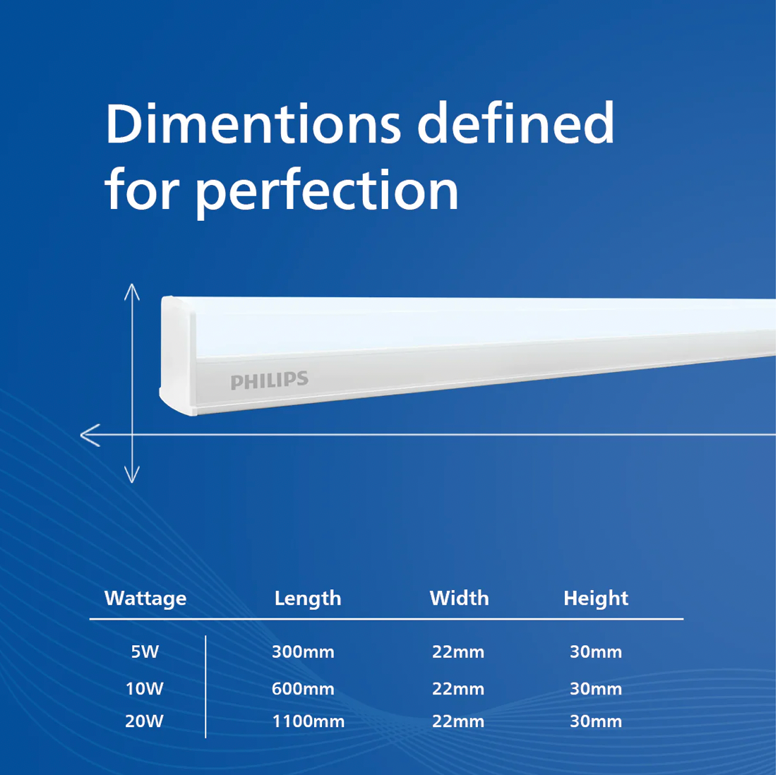 PHILIPS slimline ultra 10W LED Tubelight 2 feet White