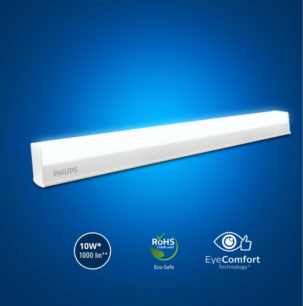 PHILIPS slimline ultra 10W LED Tubelight 2 feet White