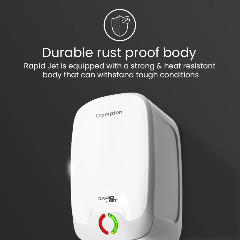 Rapid Jet 3L Instant Water Heater | Stainless Steel Tank | Compact & Fast Heating Geyser