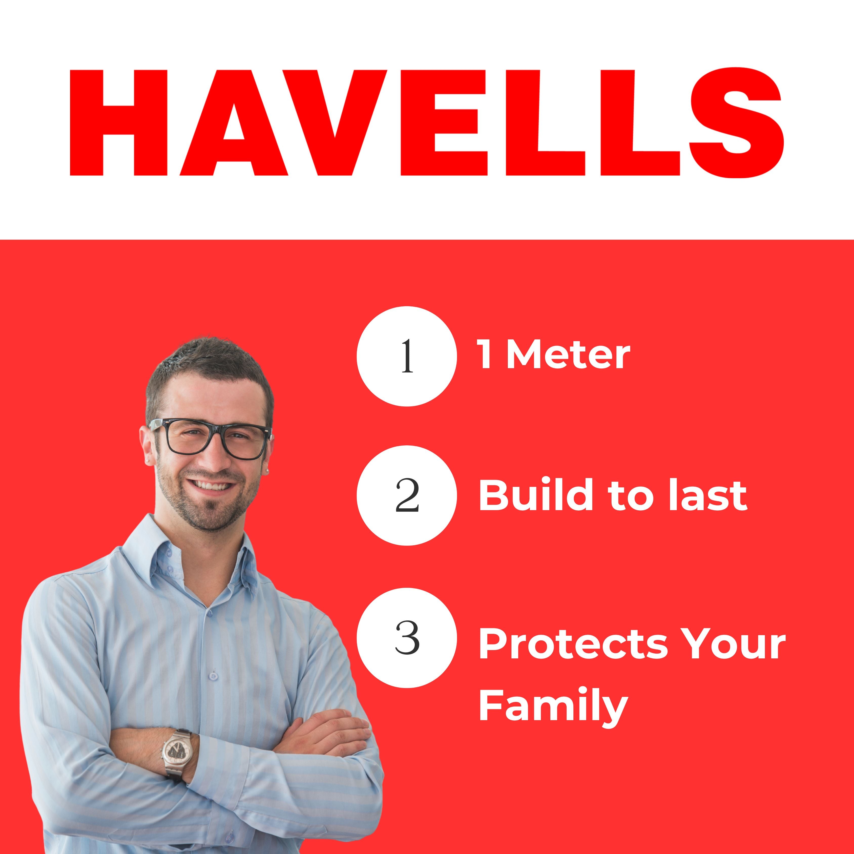 Havells 3 Core 2.5 Sq.mm Wire – Heavy Duty Flexible Cable