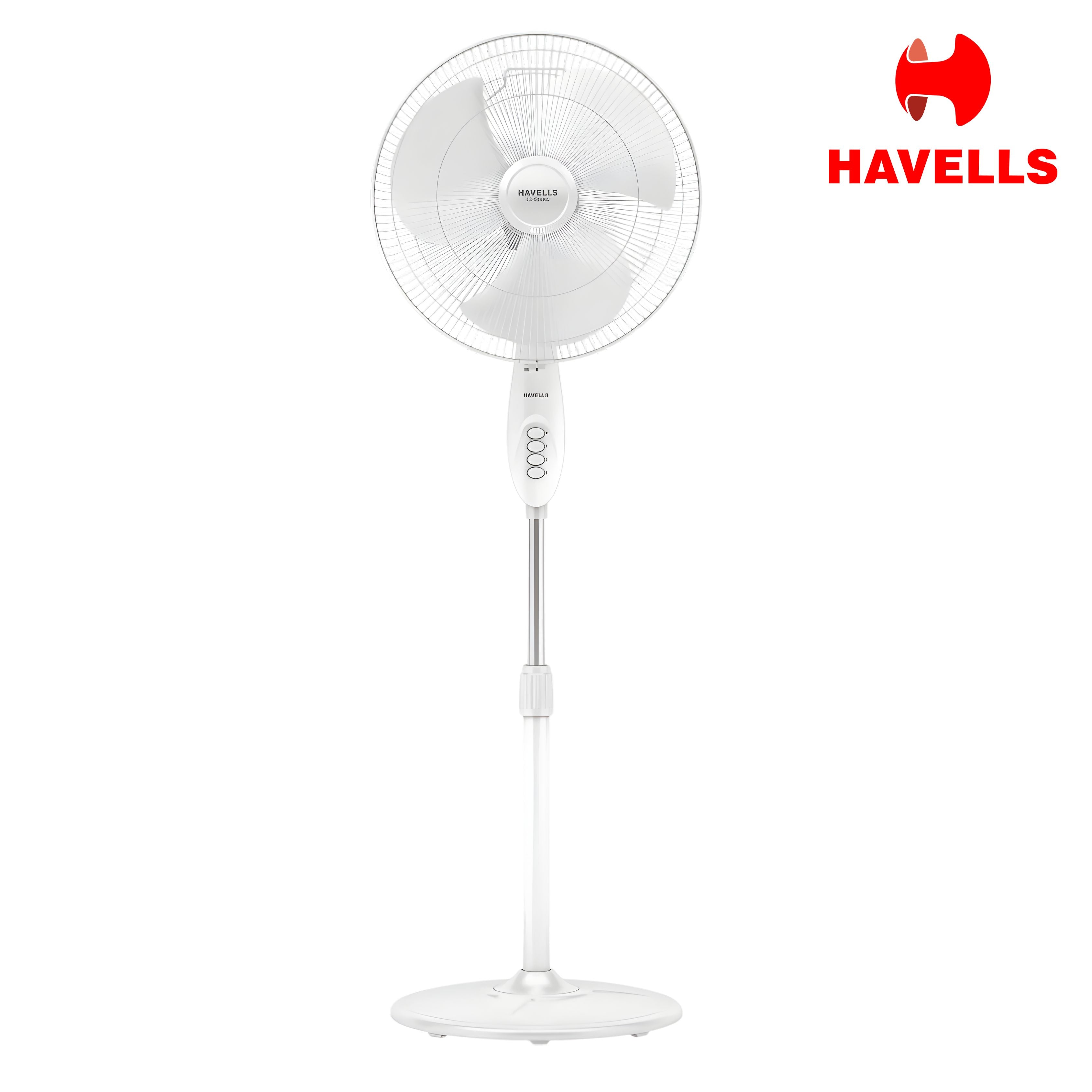 Havells Swing 16 Inch Pedestal Fan 400mm High Speed Adjustable Stand Fan – White